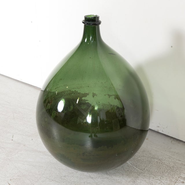 French Dame Jeanne Green Colors 5L Vintage 1960s 