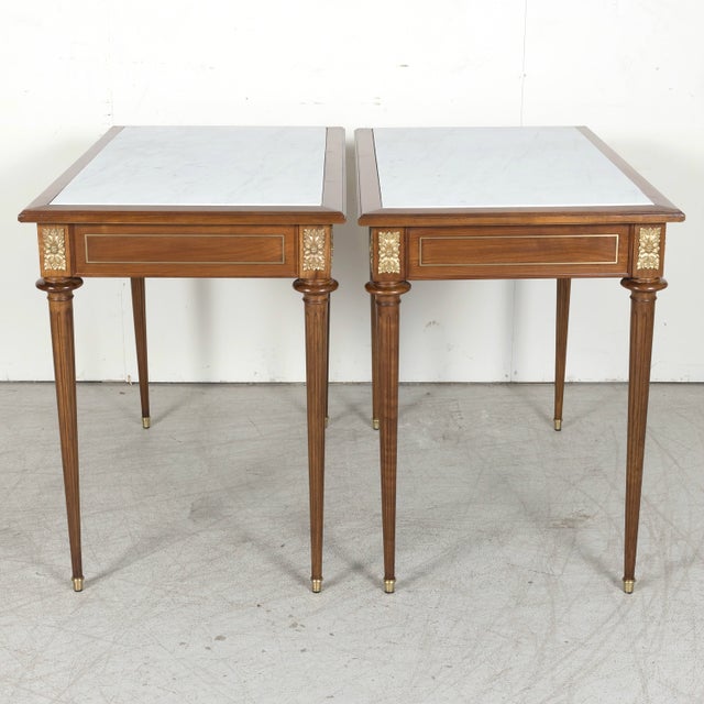 Pair of Early 20th Century French Louis XVI Style Cherry Console 