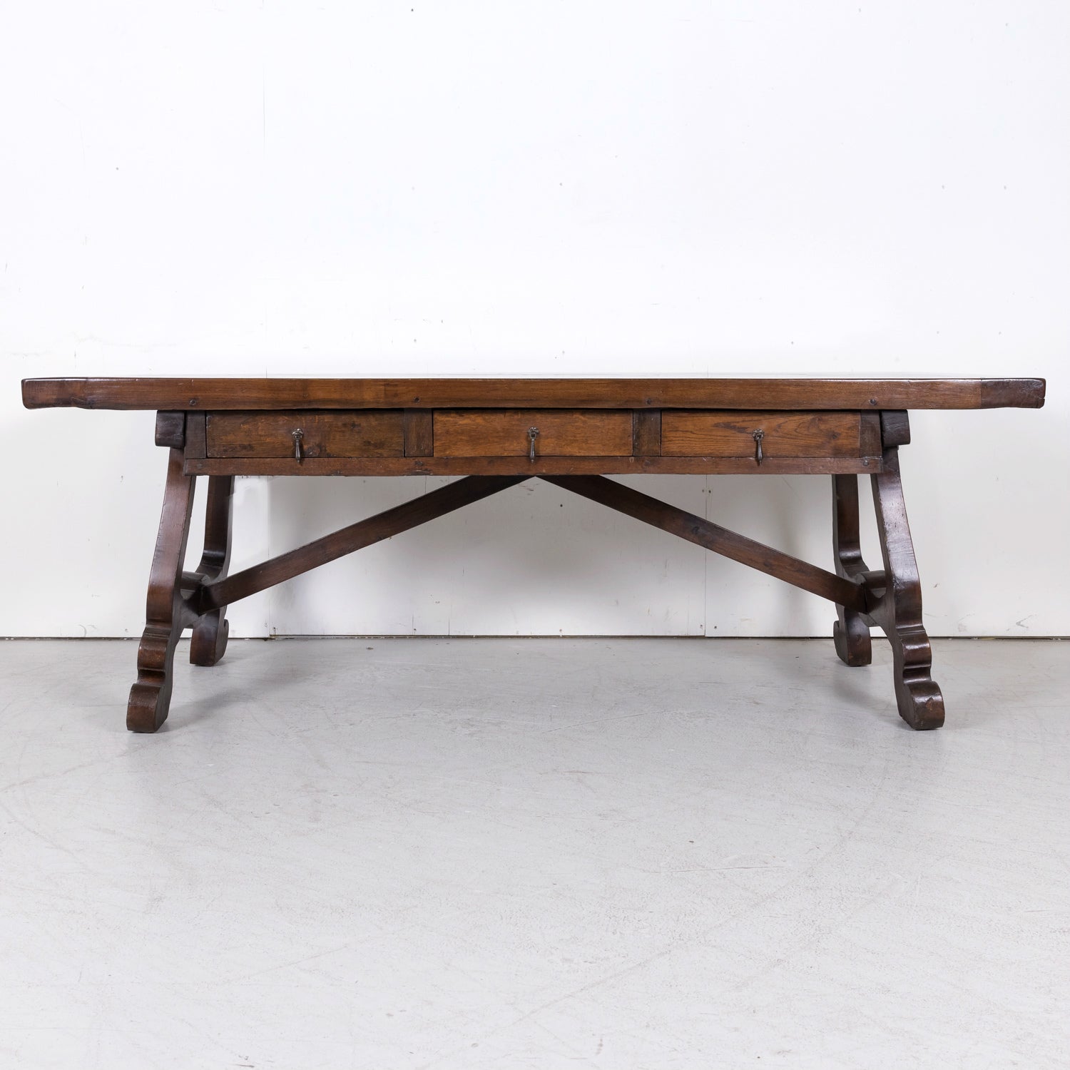 Rare 19th Century French Provincial Solid Chestnut Exchange Desk