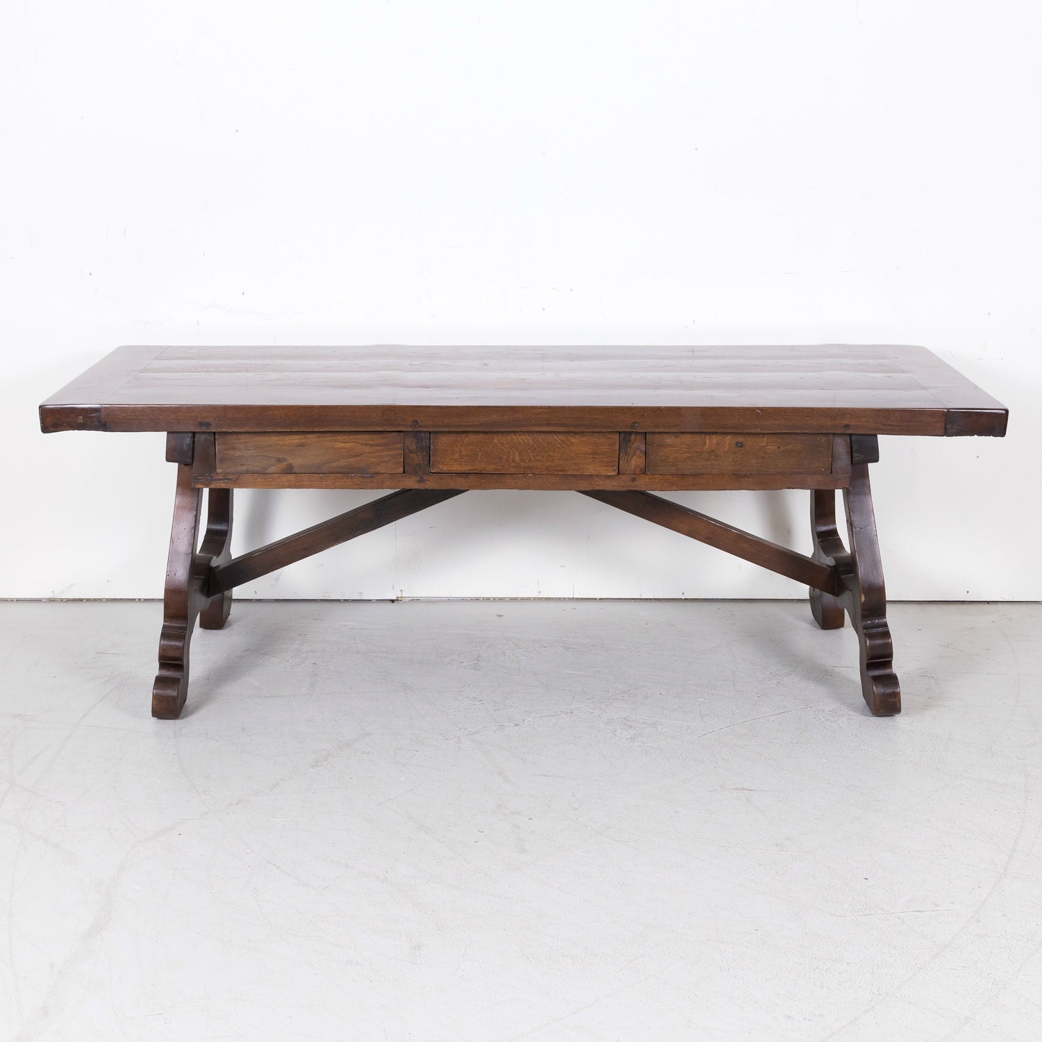 Rare 19th Century French Provincial Solid Chestnut Exchange Desk