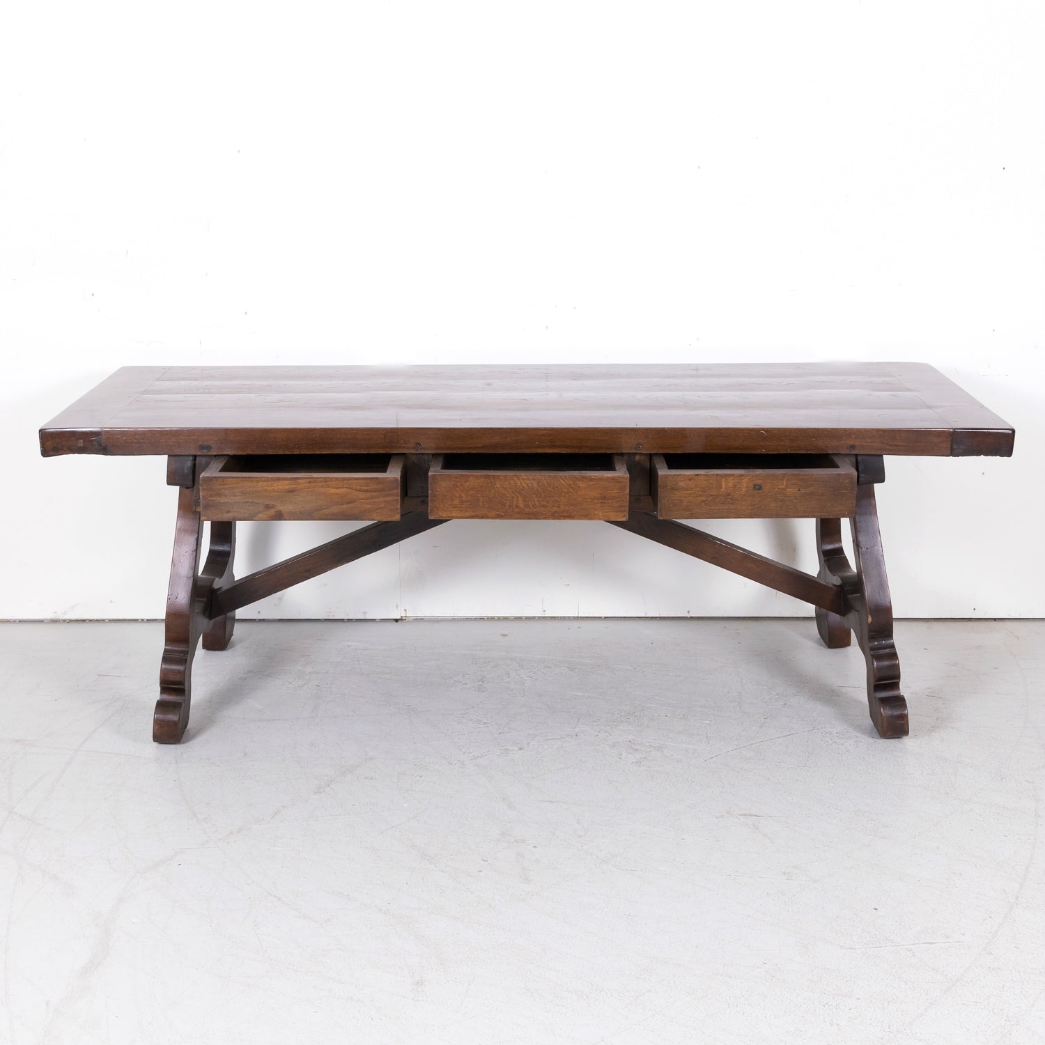 Rare 19th Century French Provincial Solid Chestnut Exchange Desk