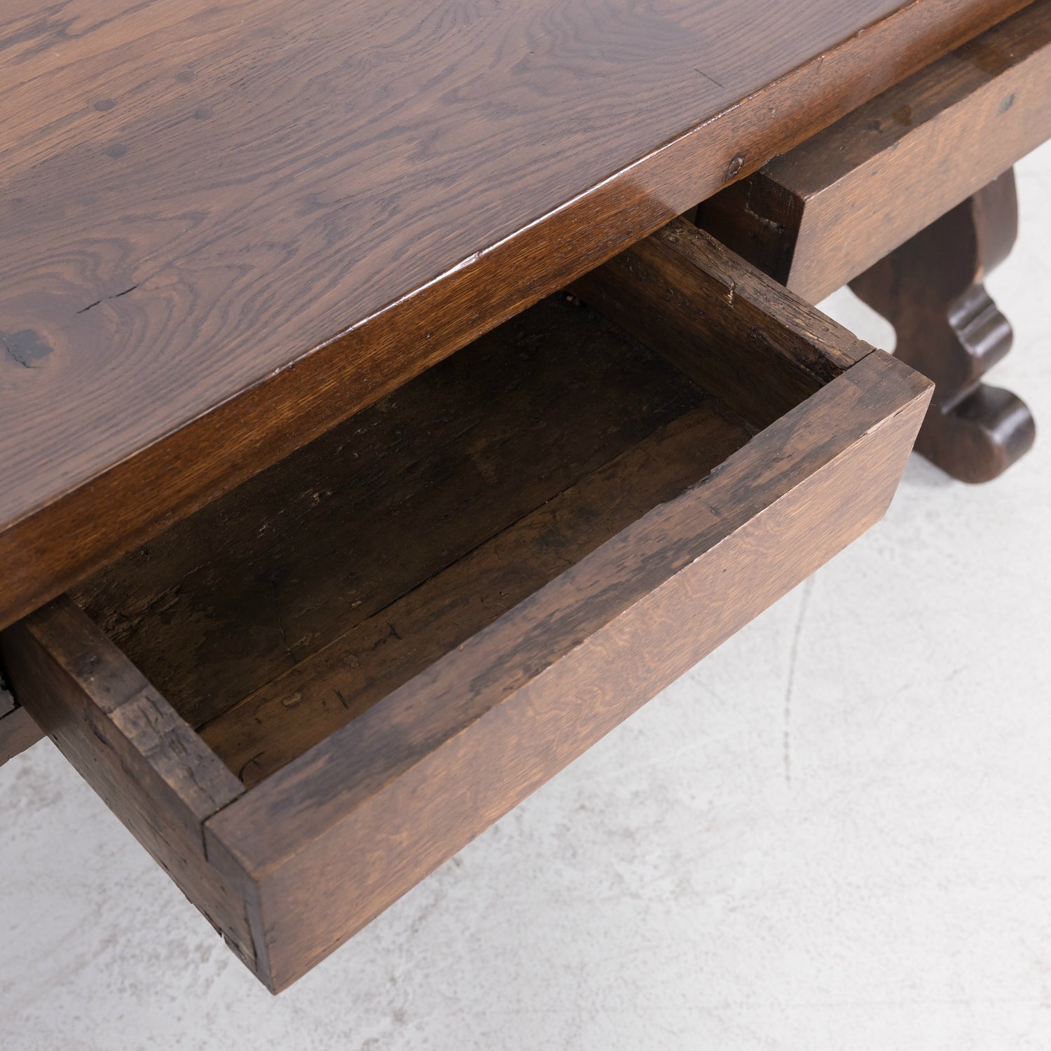 Rare 19th Century French Provincial Solid Chestnut Exchange Desk