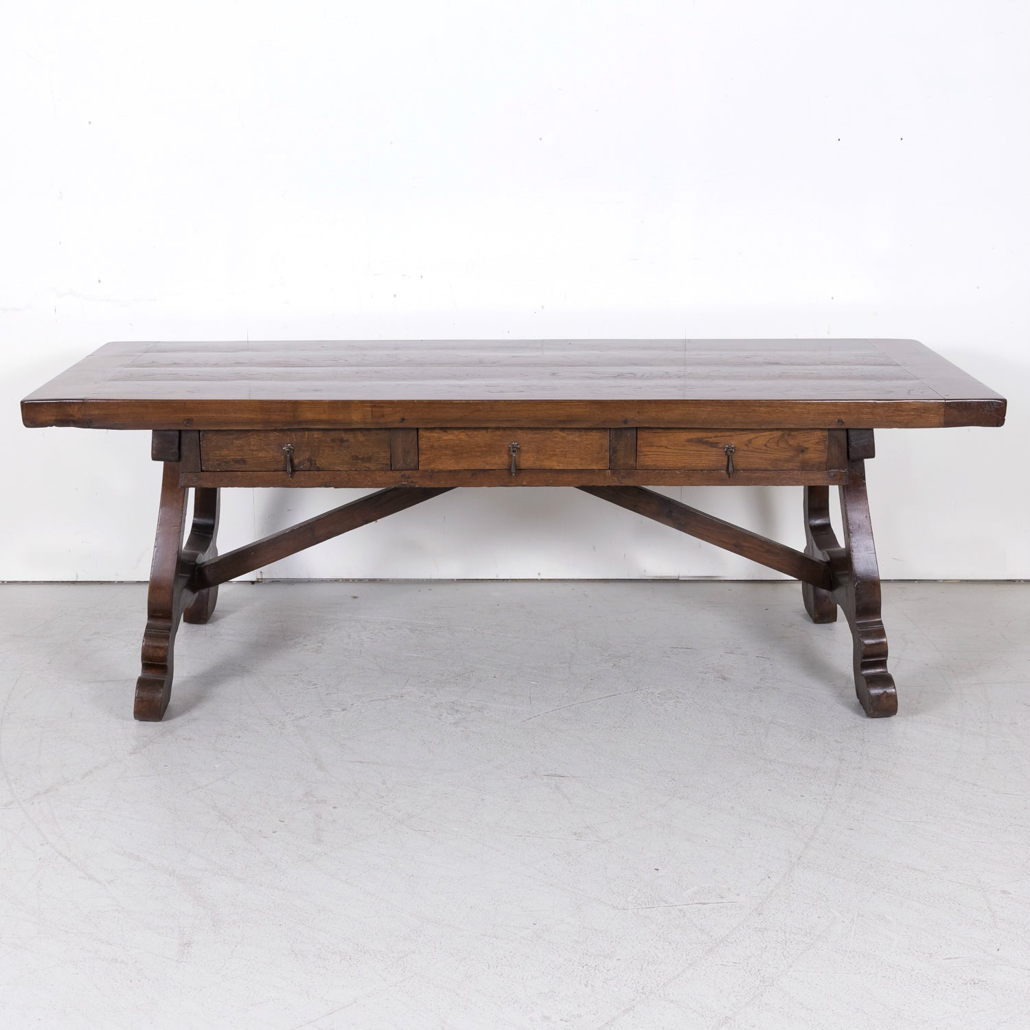 Rare 19th Century French Provincial Solid Chestnut Exchange Desk