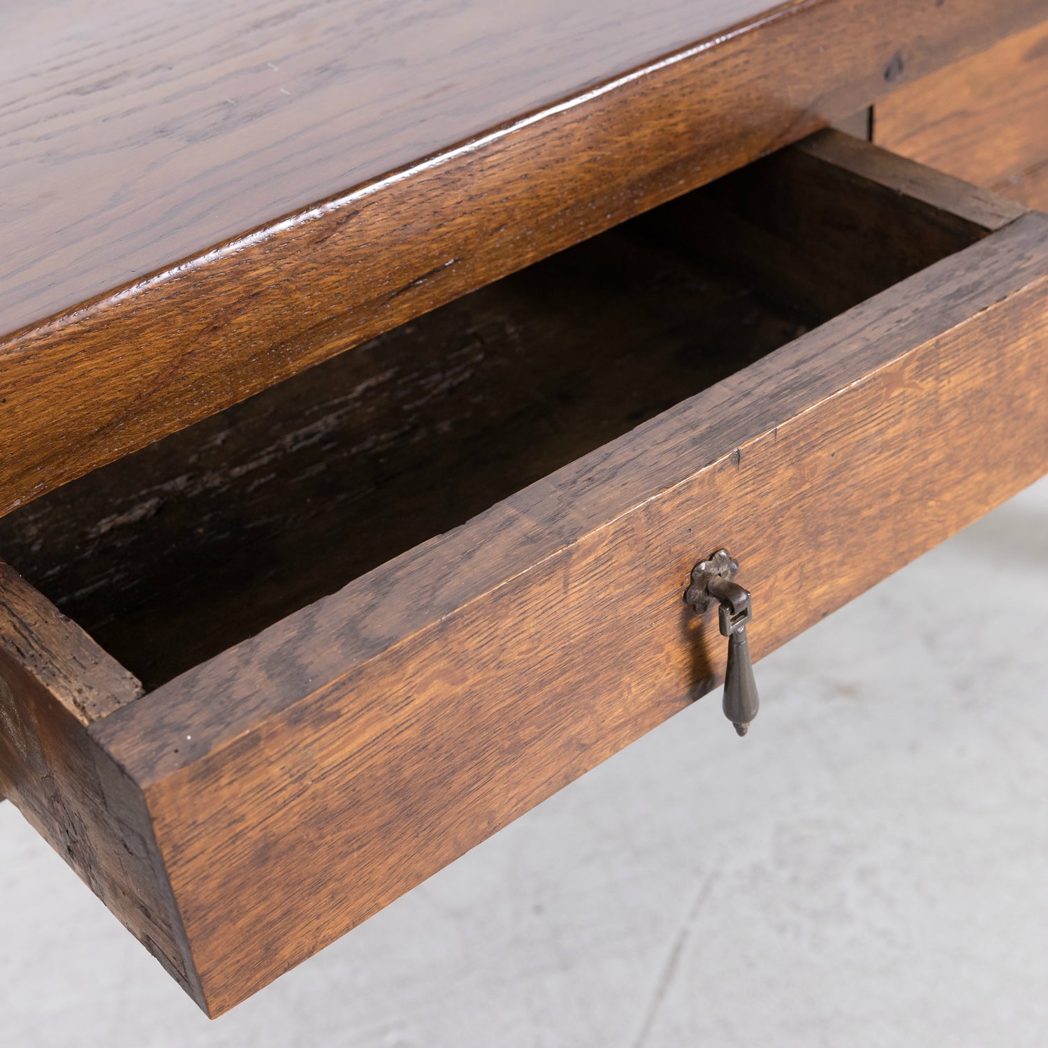 Rare 19th Century French Provincial Solid Chestnut Exchange Desk