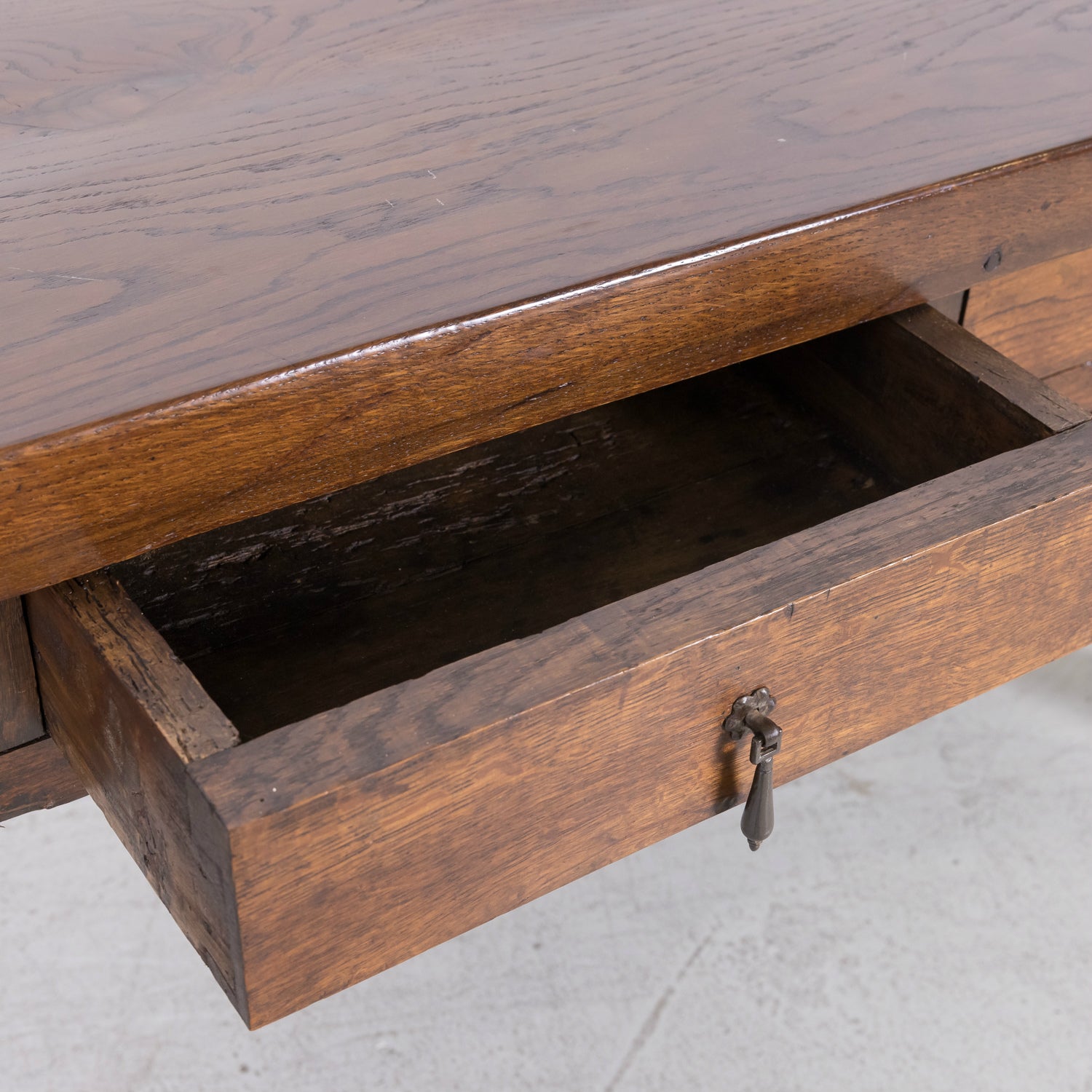 Rare 19th Century French Provincial Solid Chestnut Exchange Desk