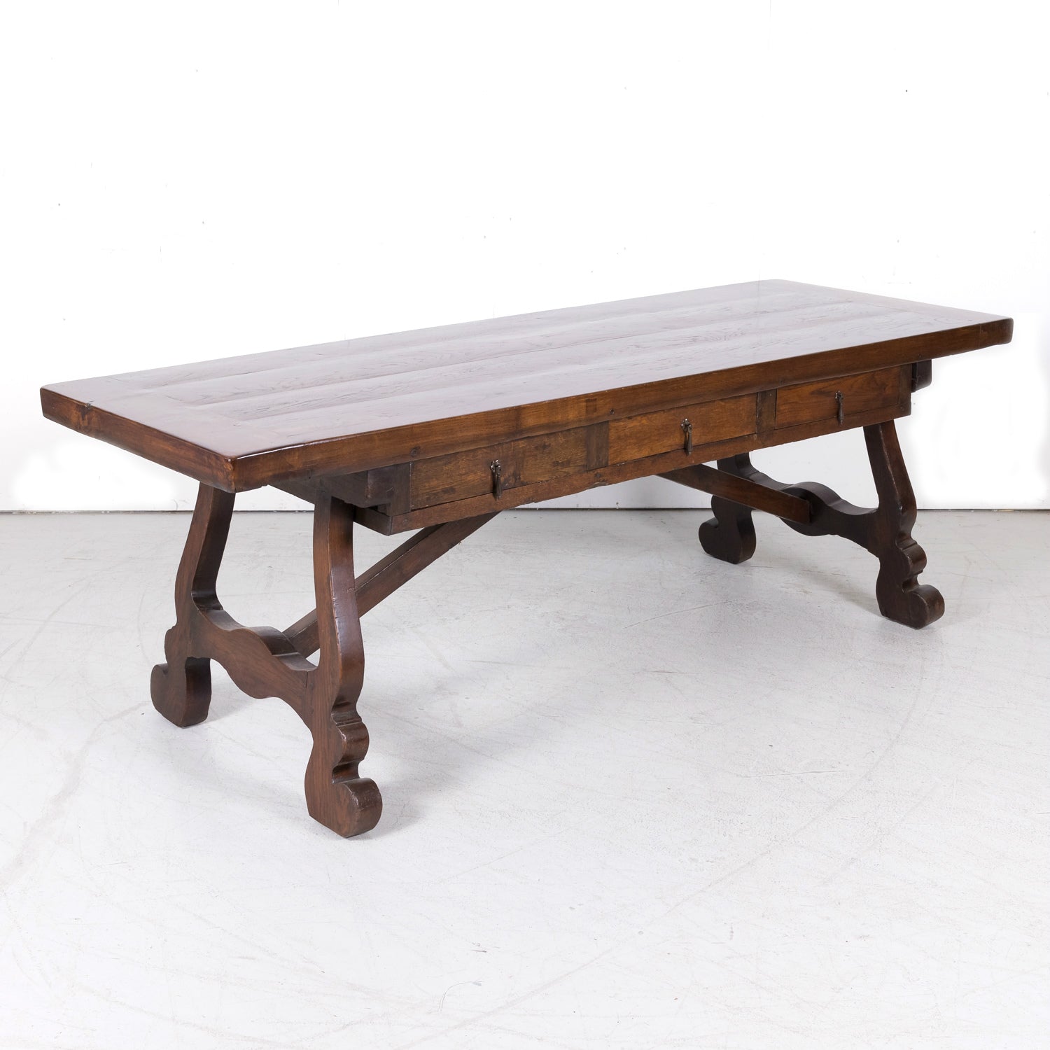 Rare 19th Century French Provincial Solid Chestnut Exchange Desk