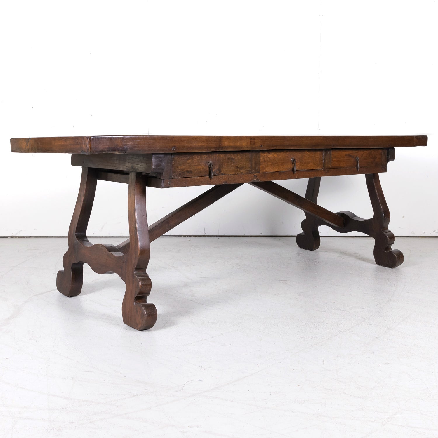 Rare 19th Century French Provincial Solid Chestnut Exchange Desk