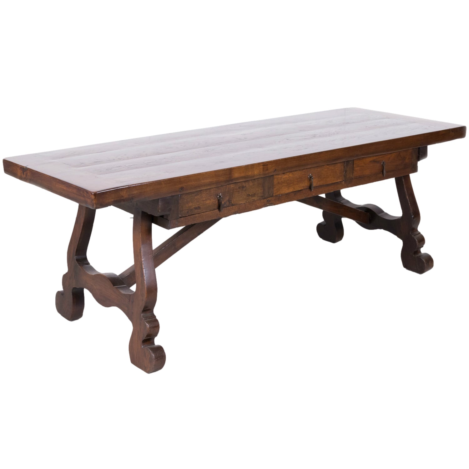 Rare 19th Century French Provincial Solid Chestnut Exchange Desk