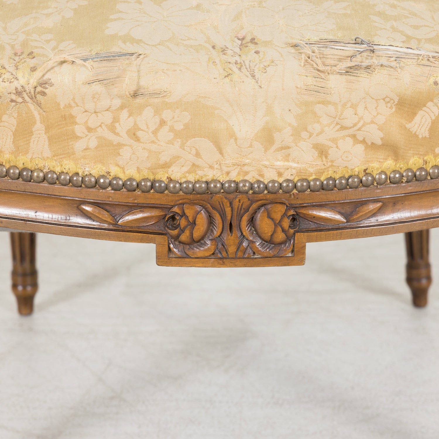 Four 19th Century French Louis XVI Style Carved Walnut Armchairs or Fauteuils a la Reine, Sold Separately