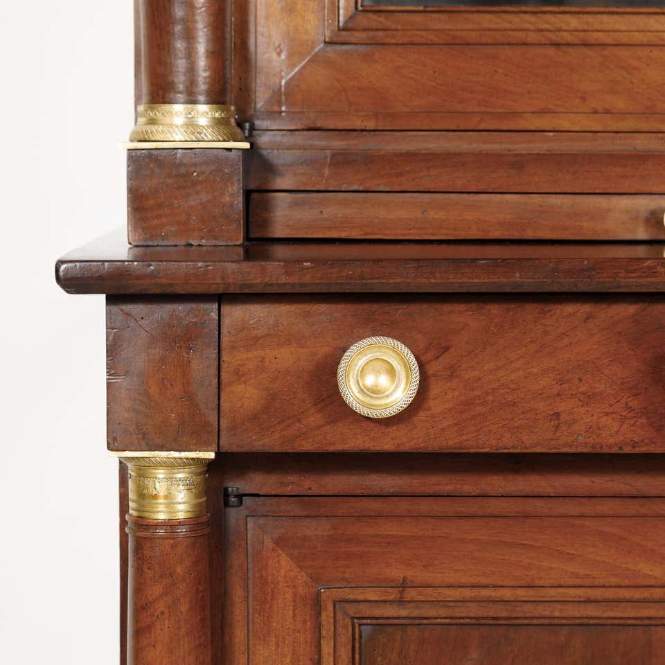 Exceptional 19th Century French Empire Period Walnut Bibliotheque or Bookcase