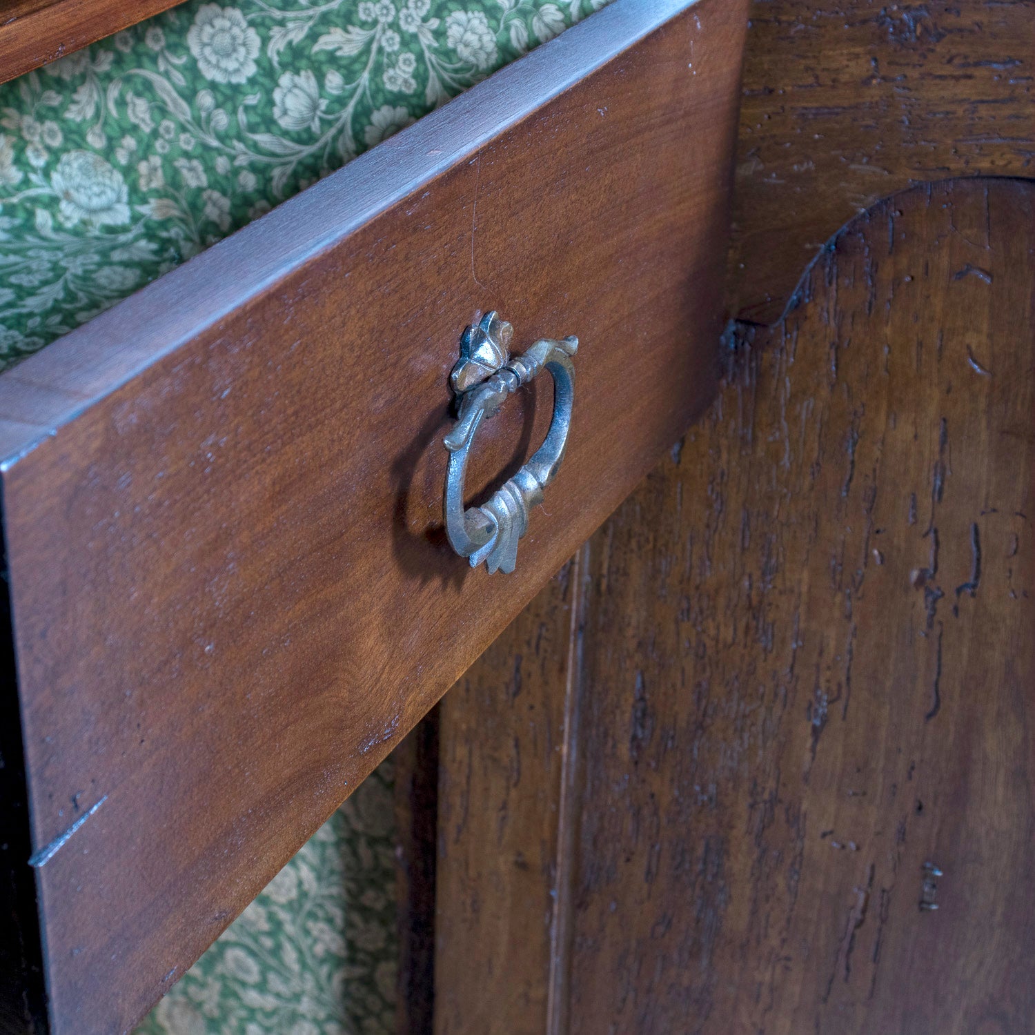 19th Century Italian Credenza Scantonata in Walnut