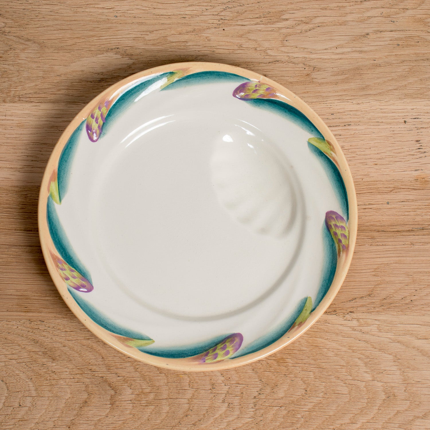 19th Century French Asparagus Plate Set and Platter by Sarreguemines