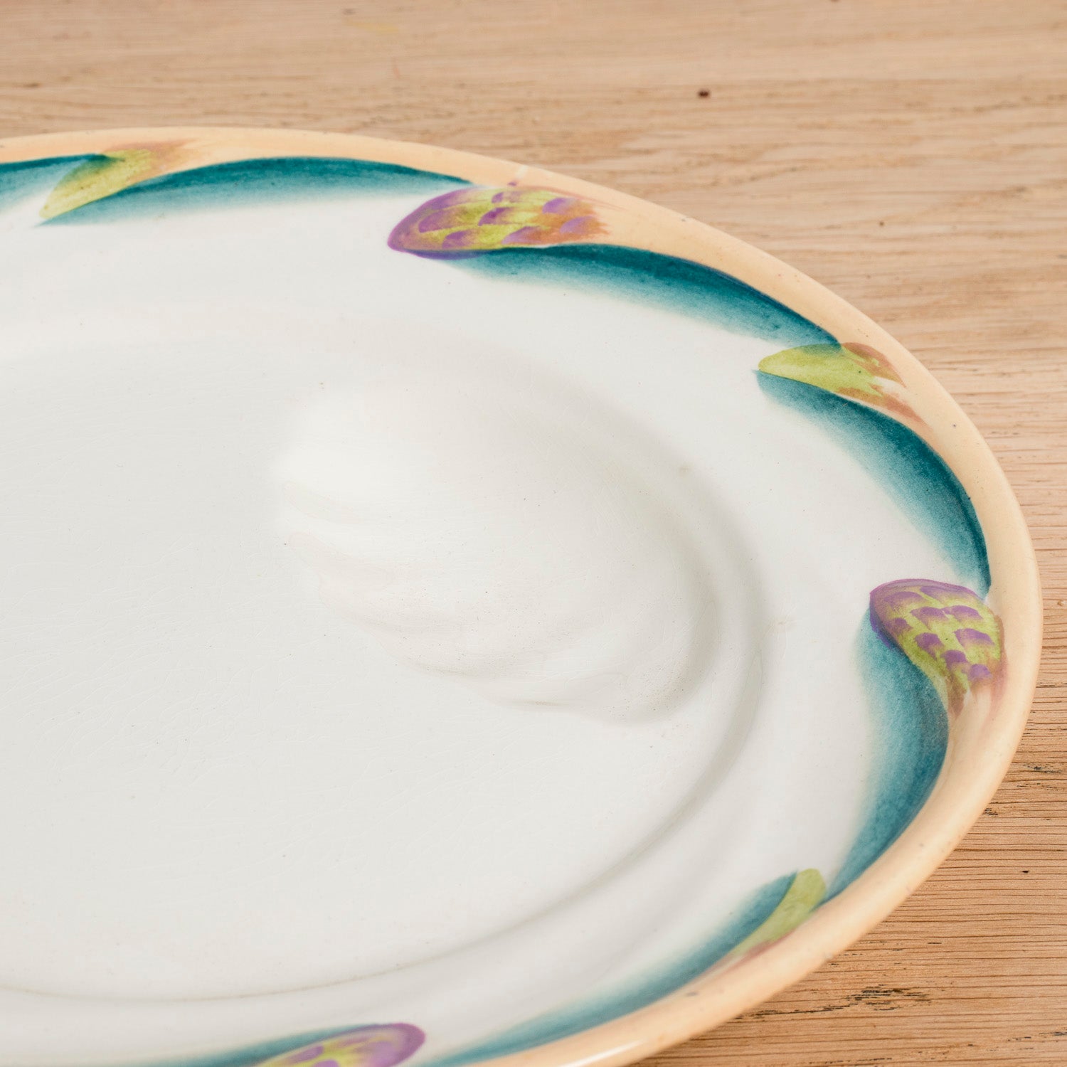 19th Century French Asparagus Plate Set and Platter by Sarreguemines