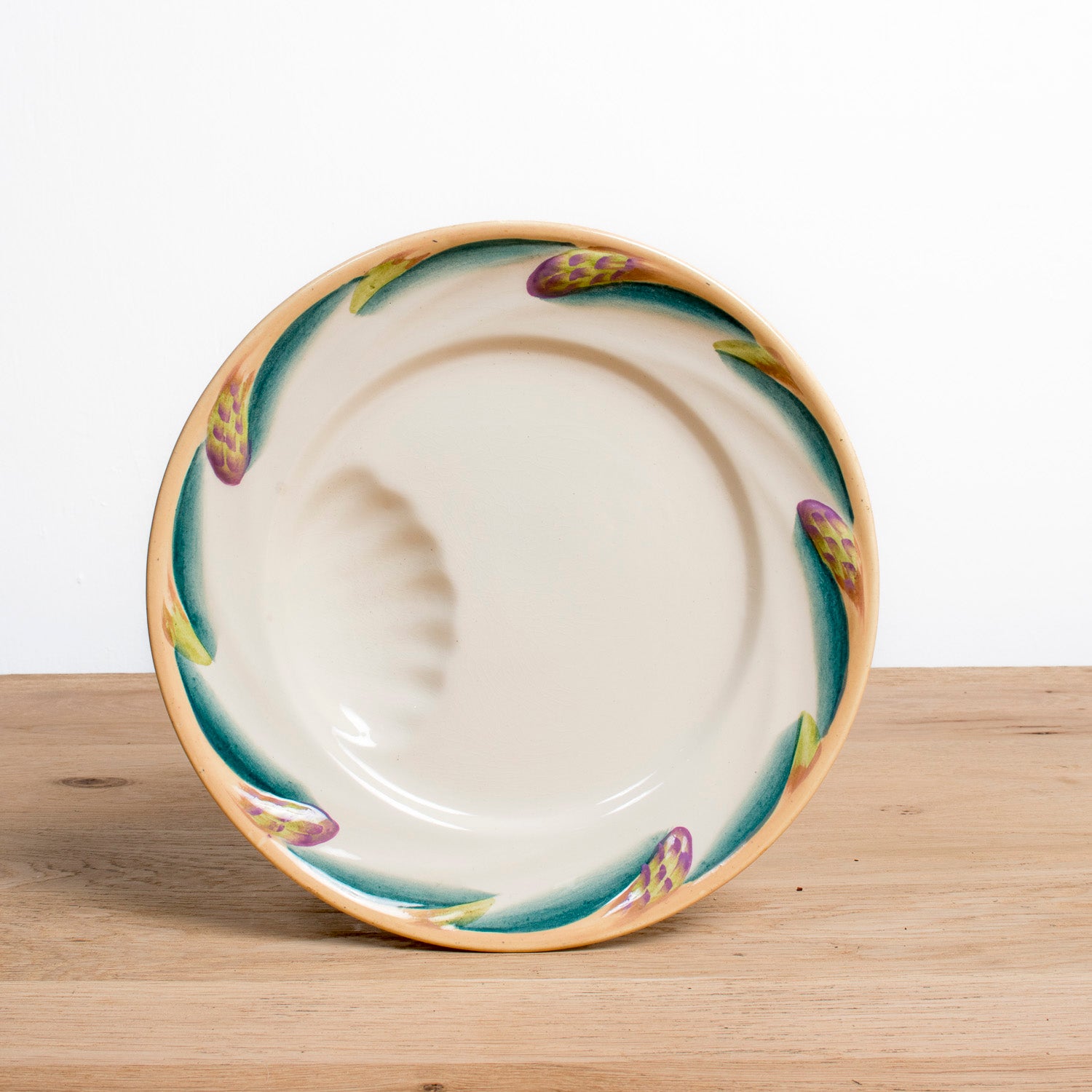 19th Century French Asparagus Plate Set and Platter by Sarreguemines