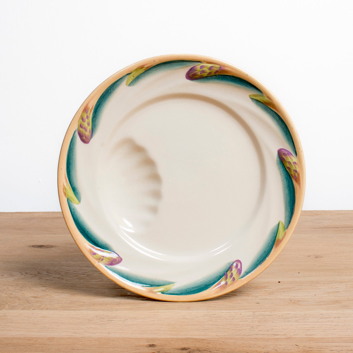 19th Century French Asparagus Plate Set and Platter by Sarreguemines