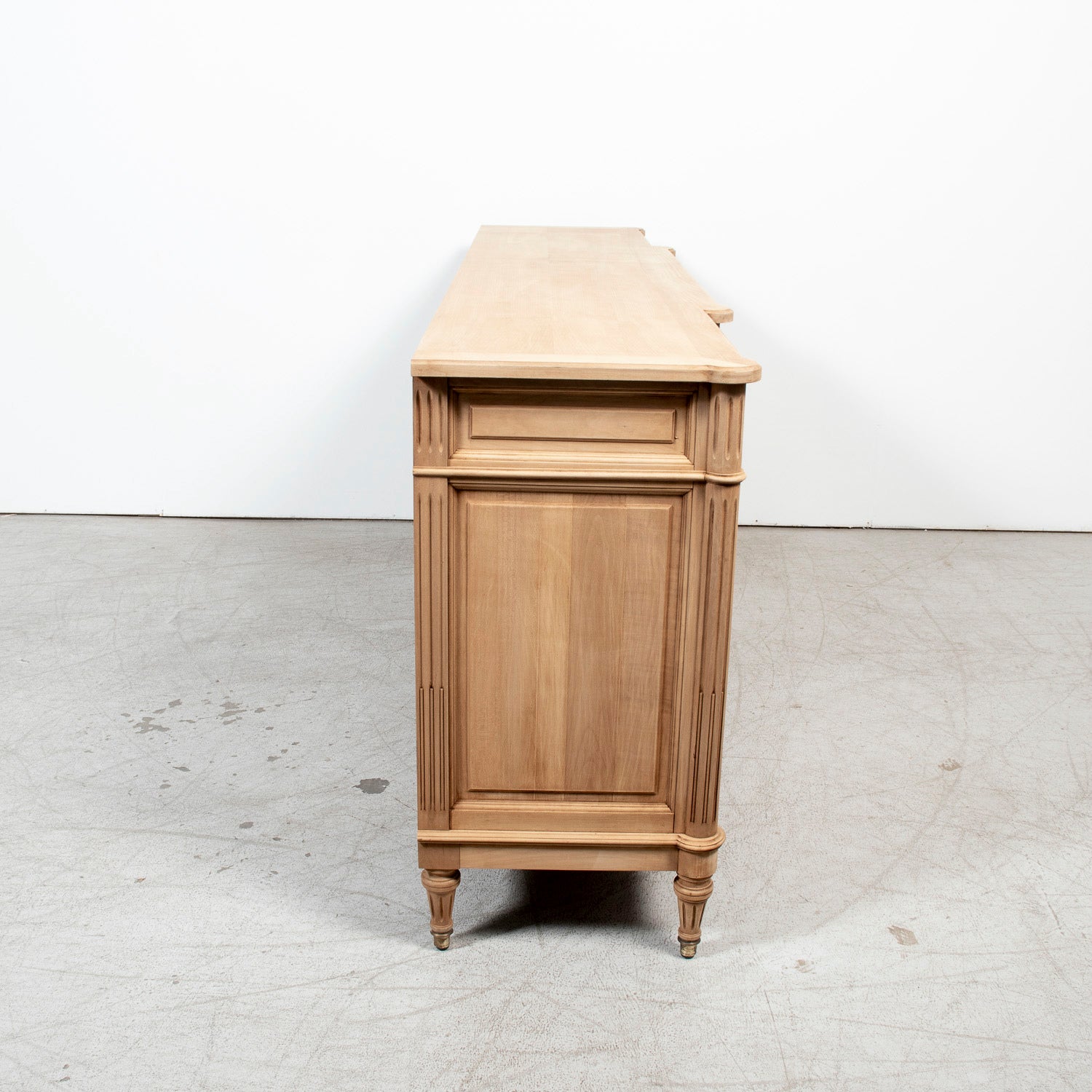 Antique French Louis XVI Style Bleached Cherrywood Enfilade Buffet