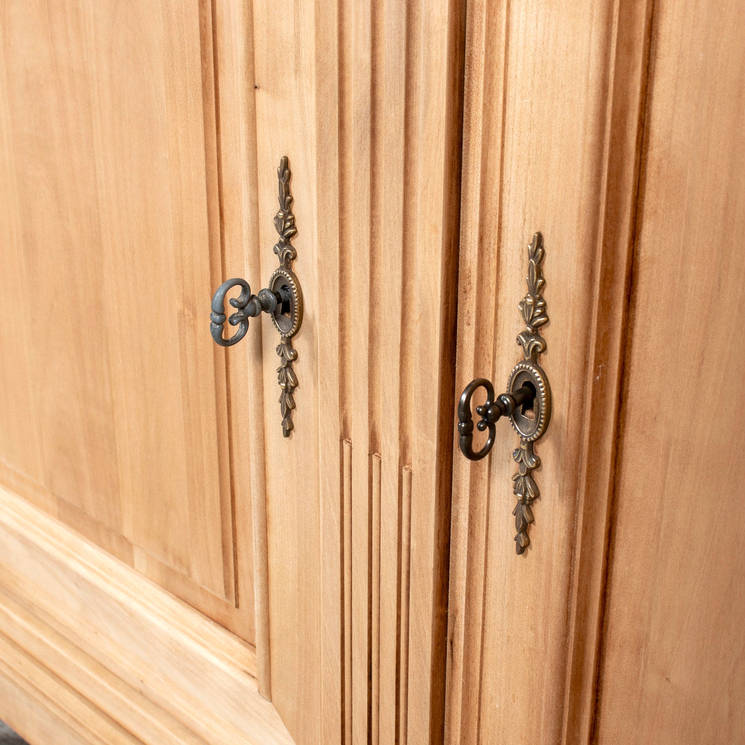 Antique French Louis XVI Style Bleached Cherrywood Enfilade Buffet