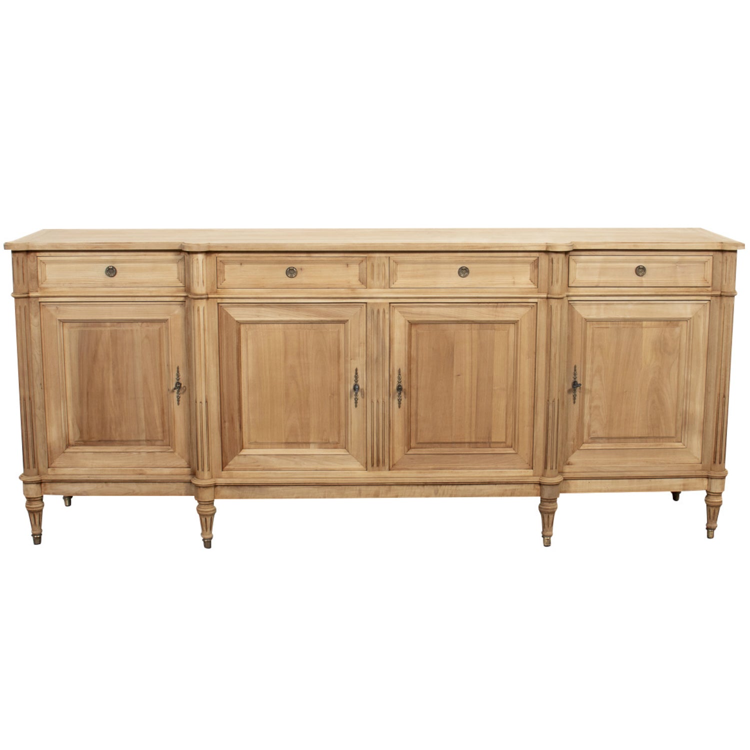 Antique French Louis XVI Style Bleached Cherrywood Enfilade Buffet