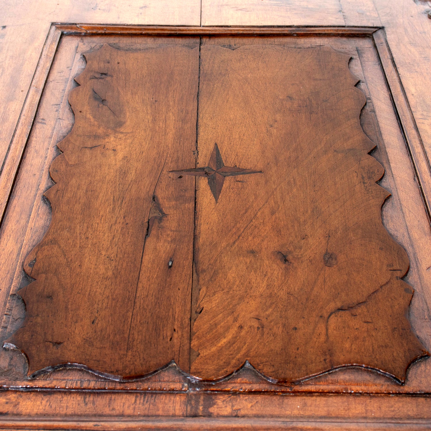 18th Century French Louis XVI Period Carved Walnut Coffer with Marquetry
