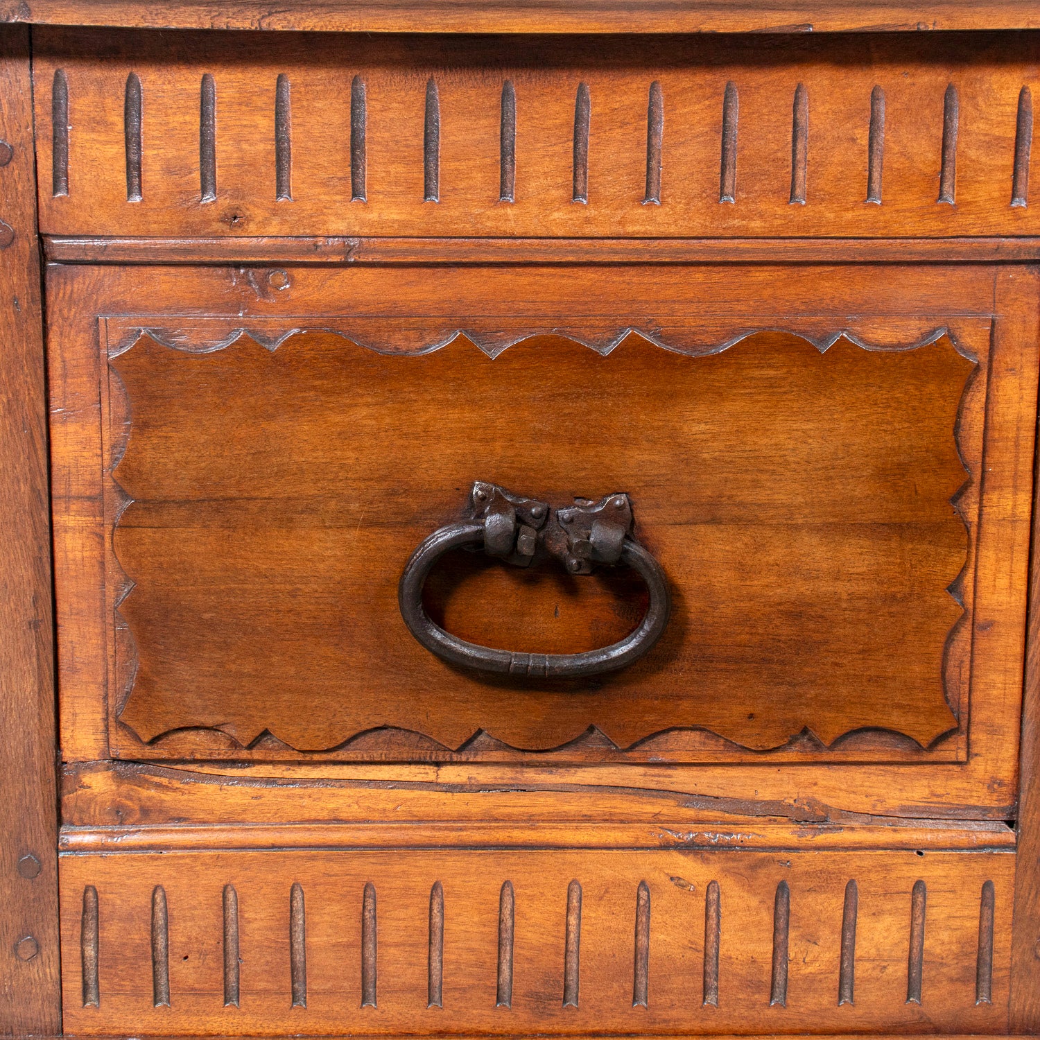 18th Century French Louis XVI Period Carved Walnut Coffer with Marquetry