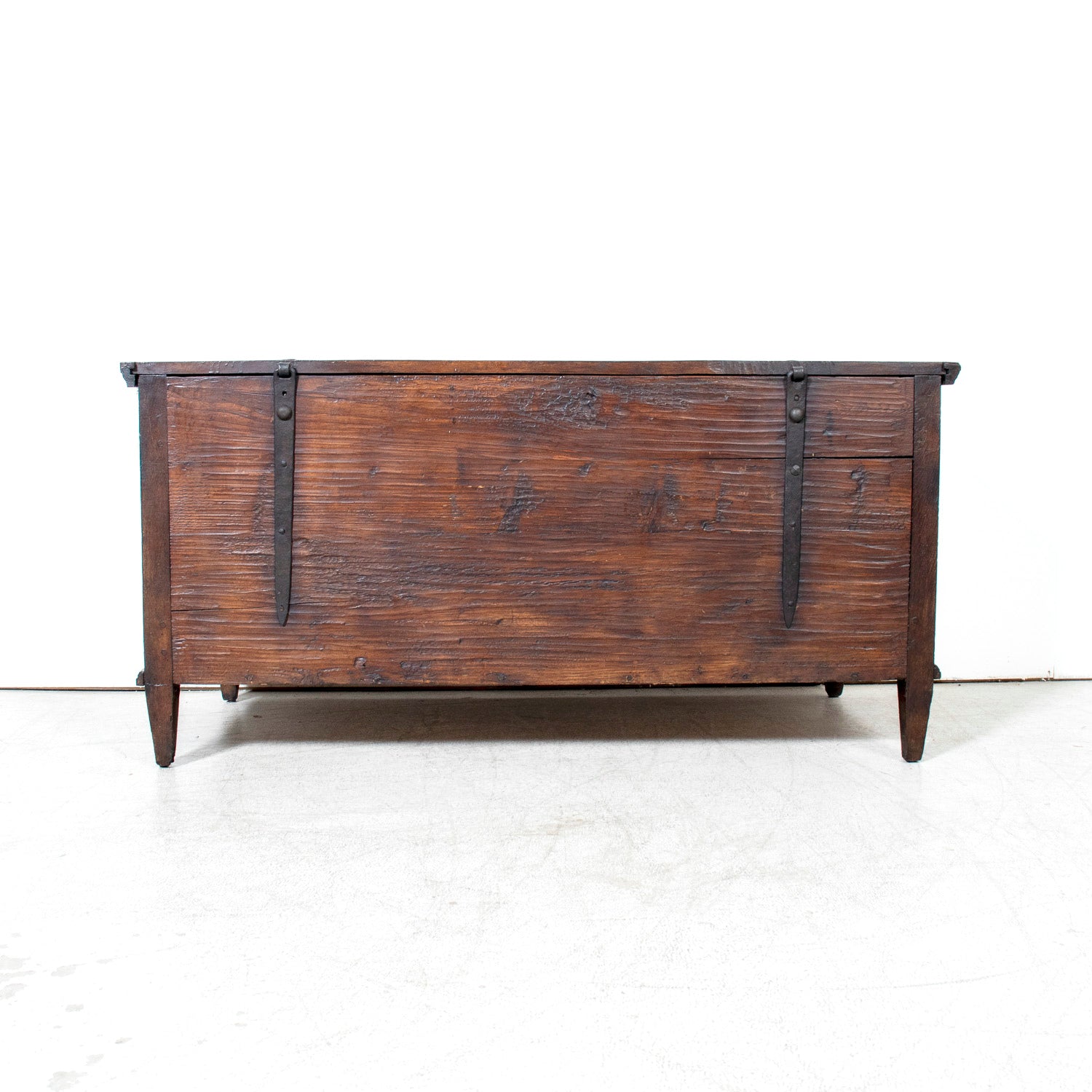 18th Century French Louis XVI Period Carved Walnut Coffer with Marquetry