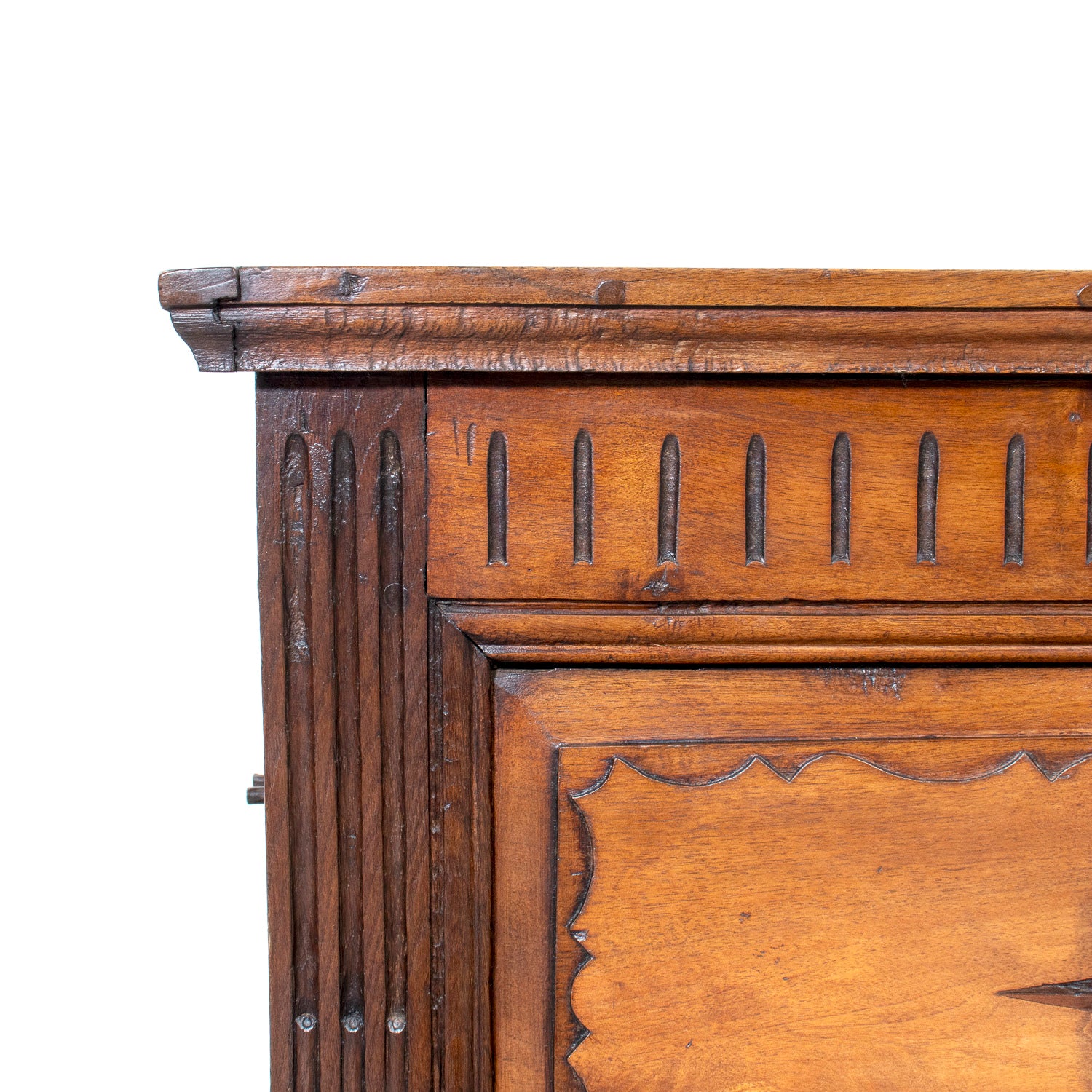 18th Century French Louis XVI Period Carved Walnut Coffer with Marquetry