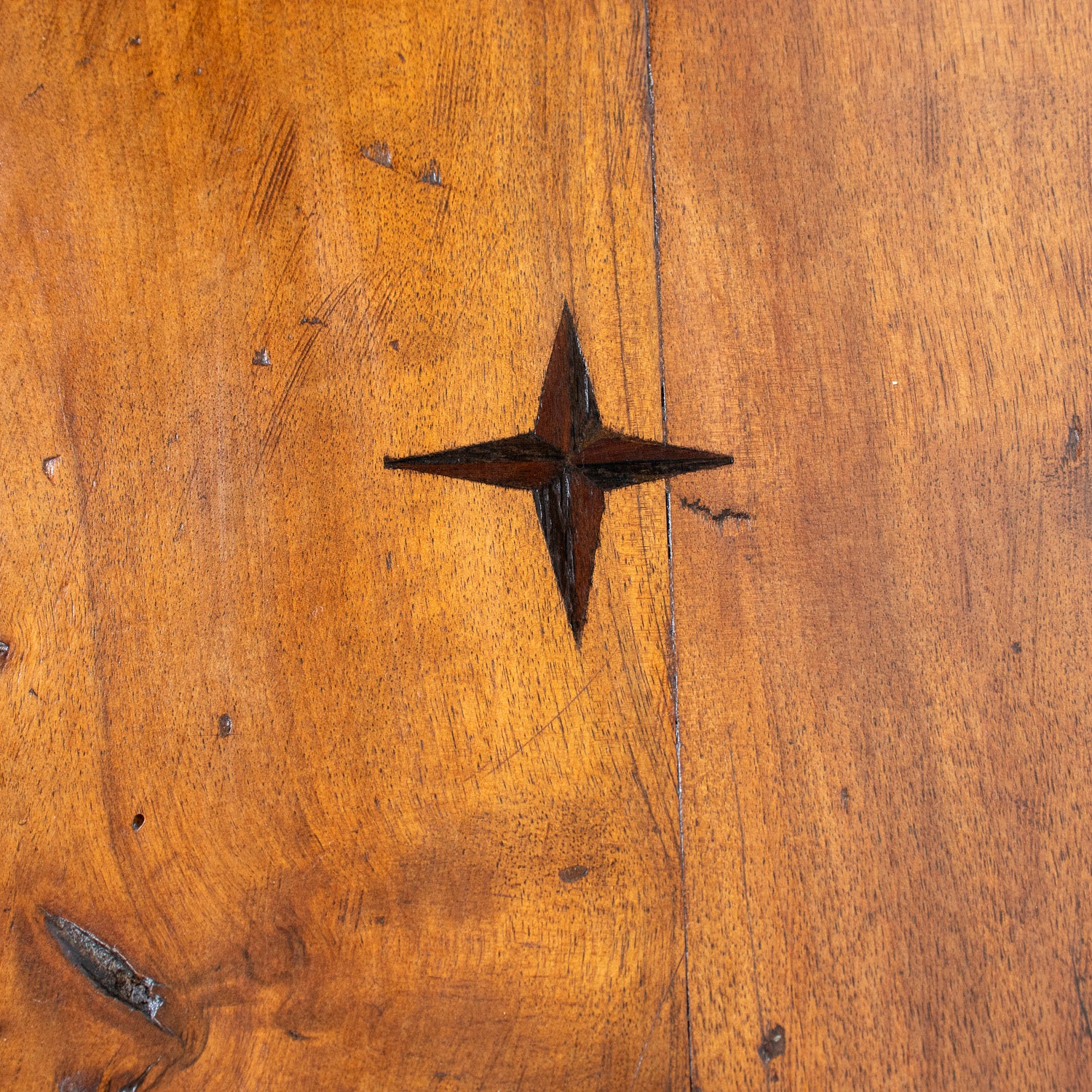 18th Century French Louis XVI Period Carved Walnut Coffer with Marquetry