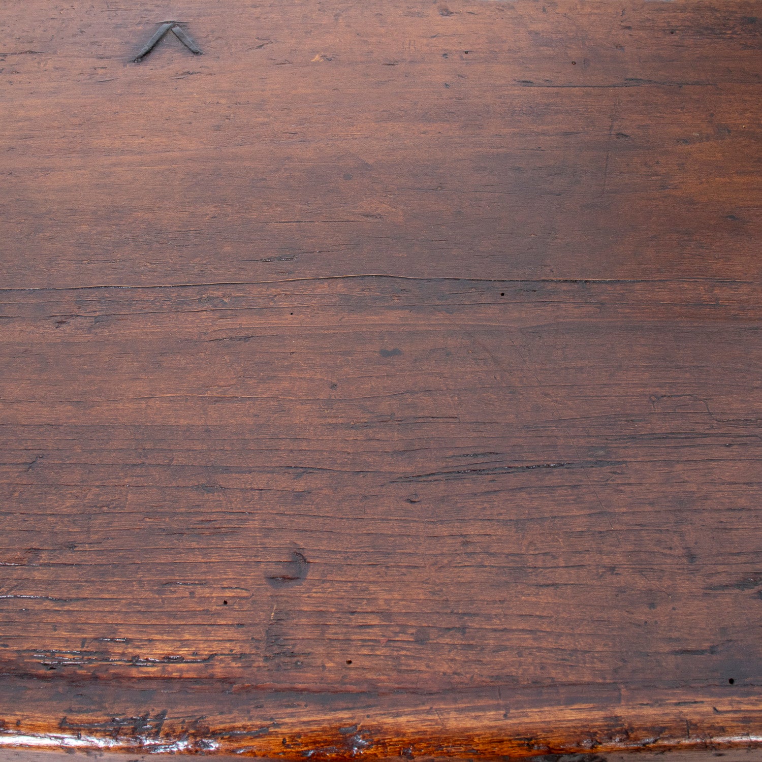 17th Century French Norman Renaissance Carved Walnut Coffer/Trunk with Original Ironwork