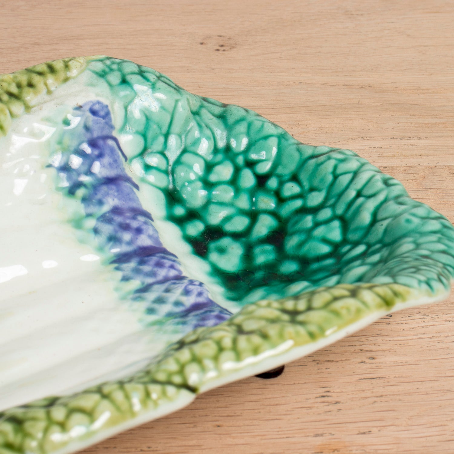 Vintage French Majolica Asparagus Cradle by Salins, Circa 1930s–1950s