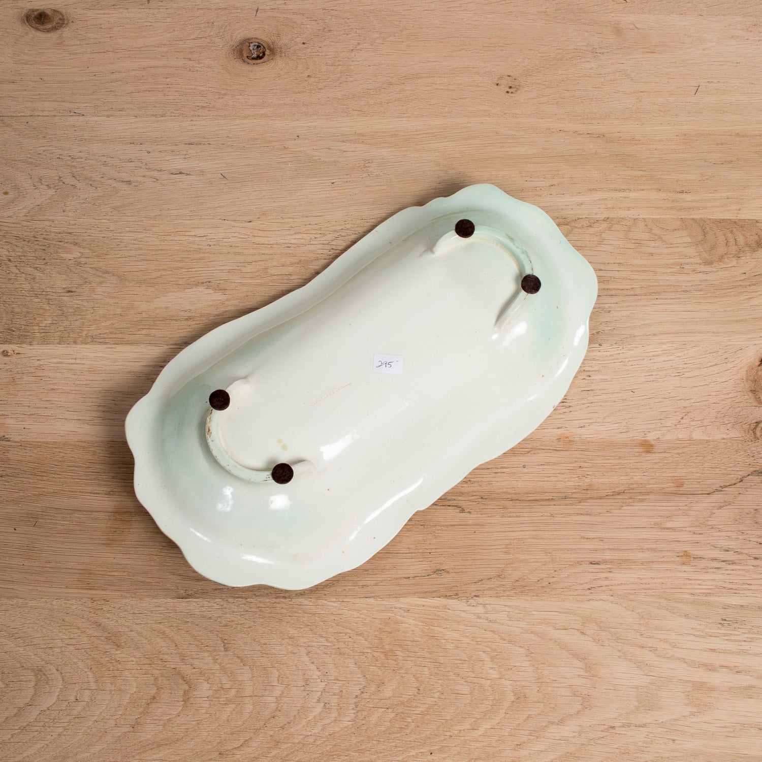 Vintage French Majolica Asparagus Cradle by Salins, Circa 1930s–1950s