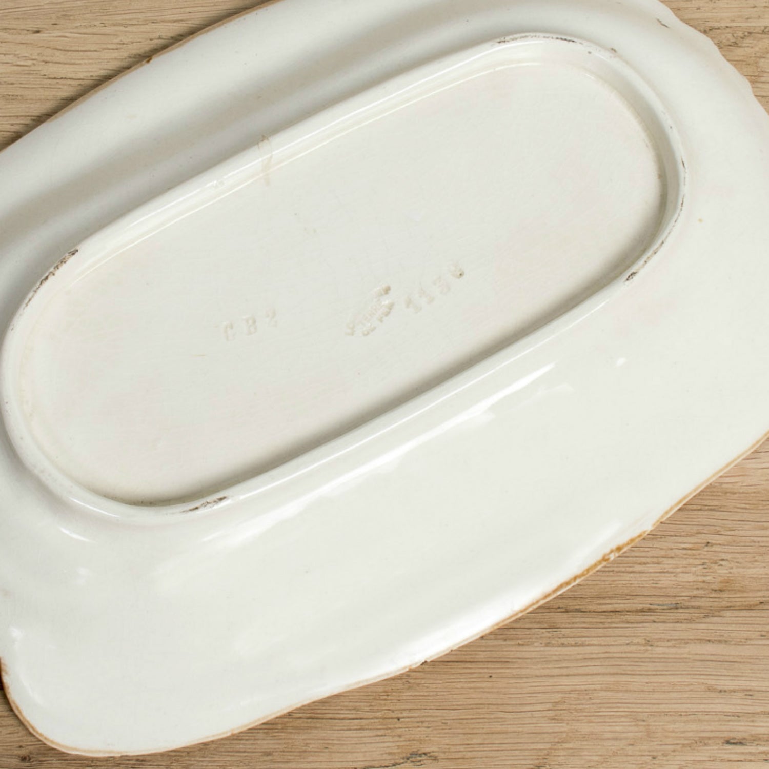 19th Century French Majolica Asparagus Cradle and Platter by Longchamp, Terre de Fer