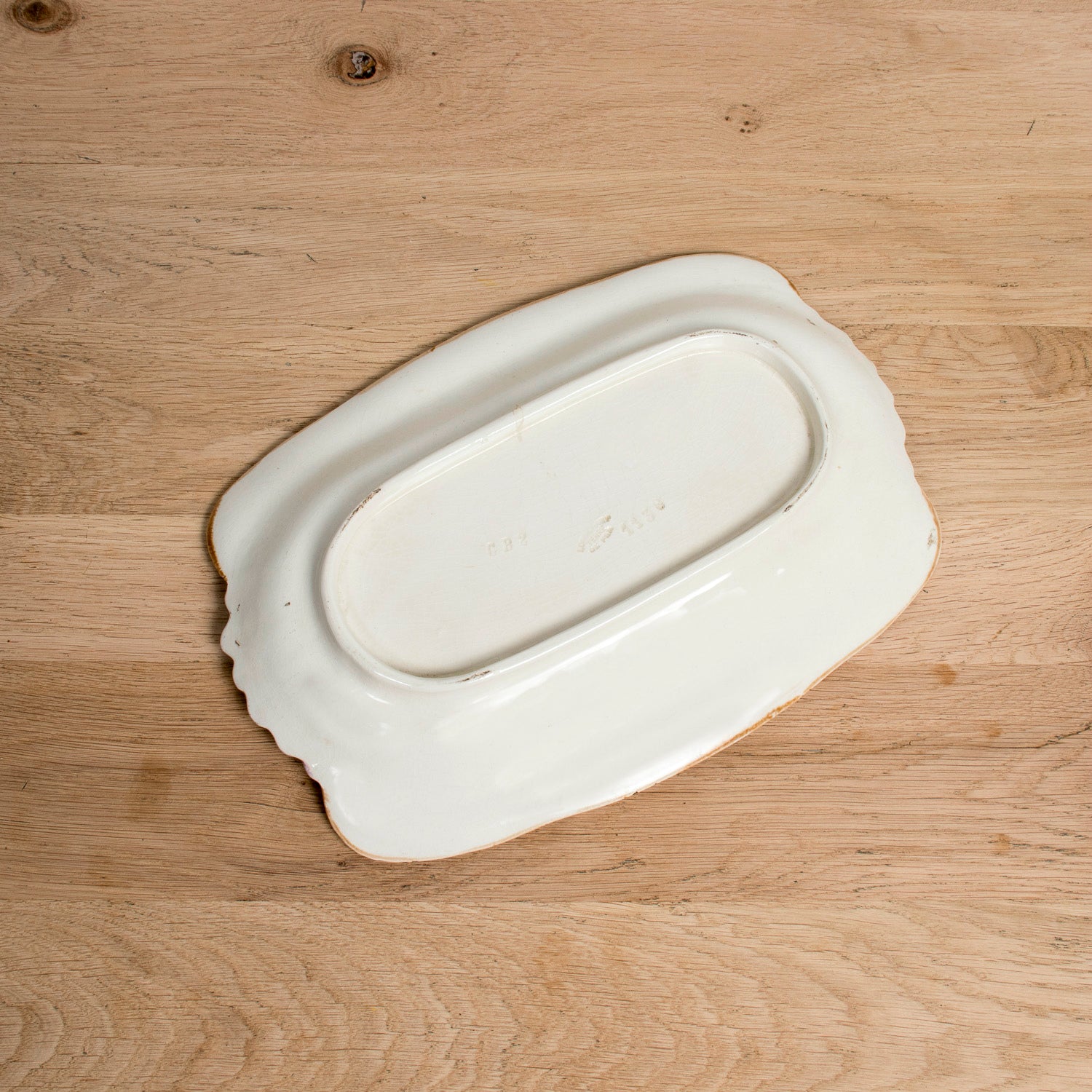 19th Century French Majolica Asparagus Cradle and Platter by Longchamp, Terre de Fer