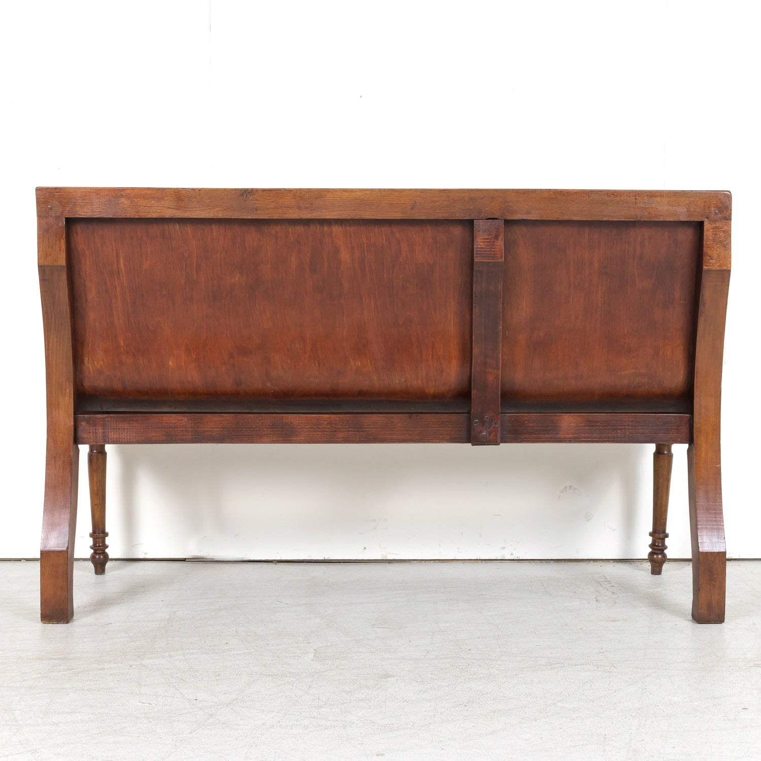 19th Century French Hand Made Bentwood Walnut Bench with Fruitwood Inlay