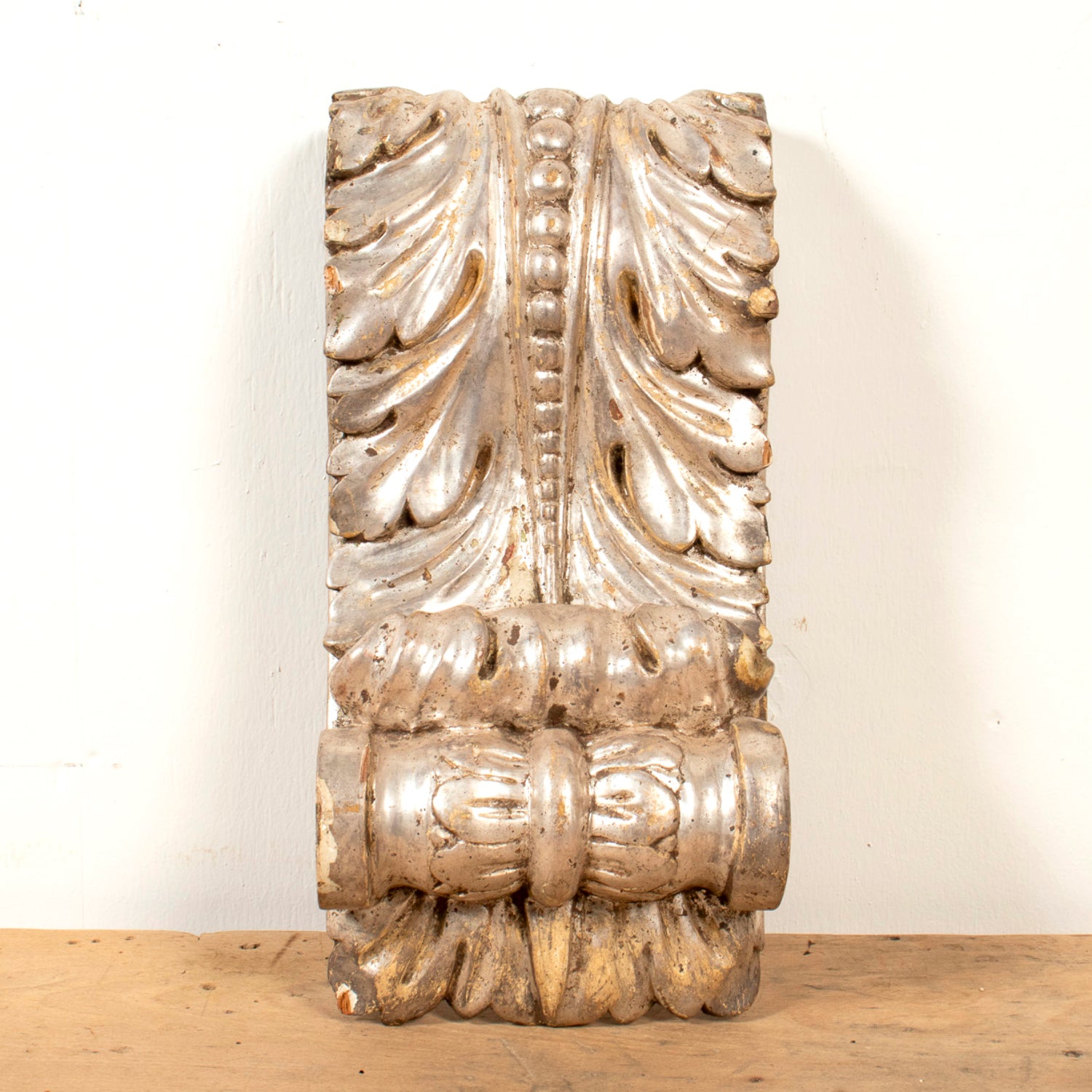 Pair of 18th Century Italian Régence Style Silver Leaf Corbels