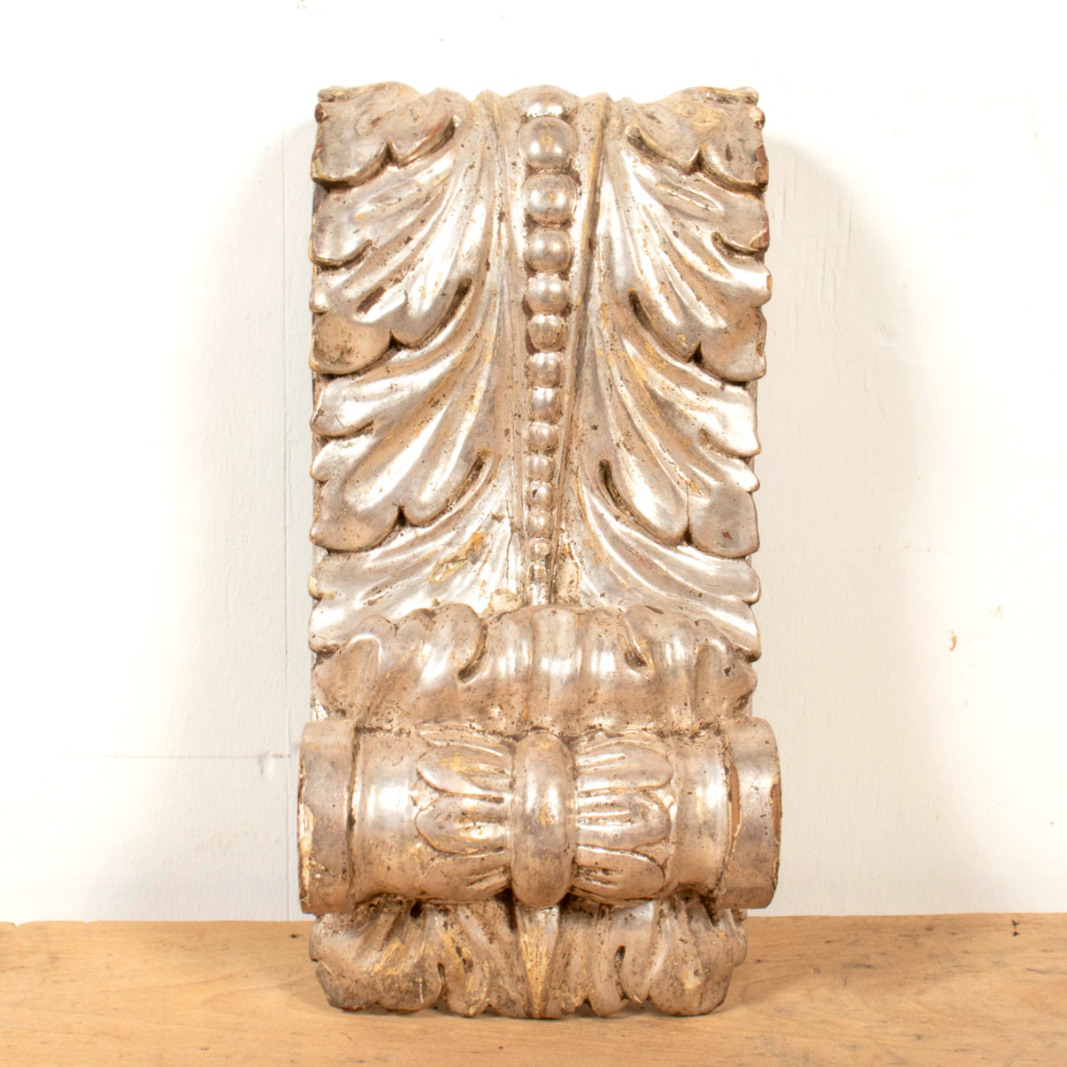 Pair of 18th Century Italian Régence Style Silver Leaf Corbels