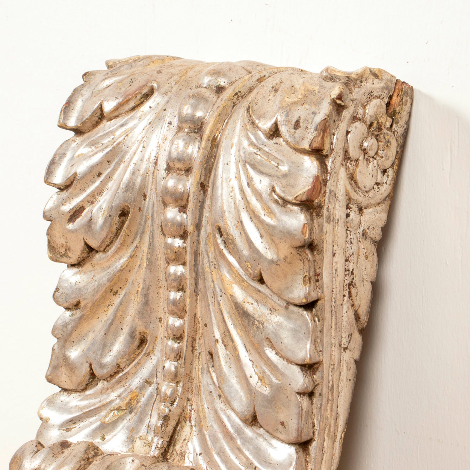 Pair of 18th Century Italian Régence Style Silver Leaf Corbels