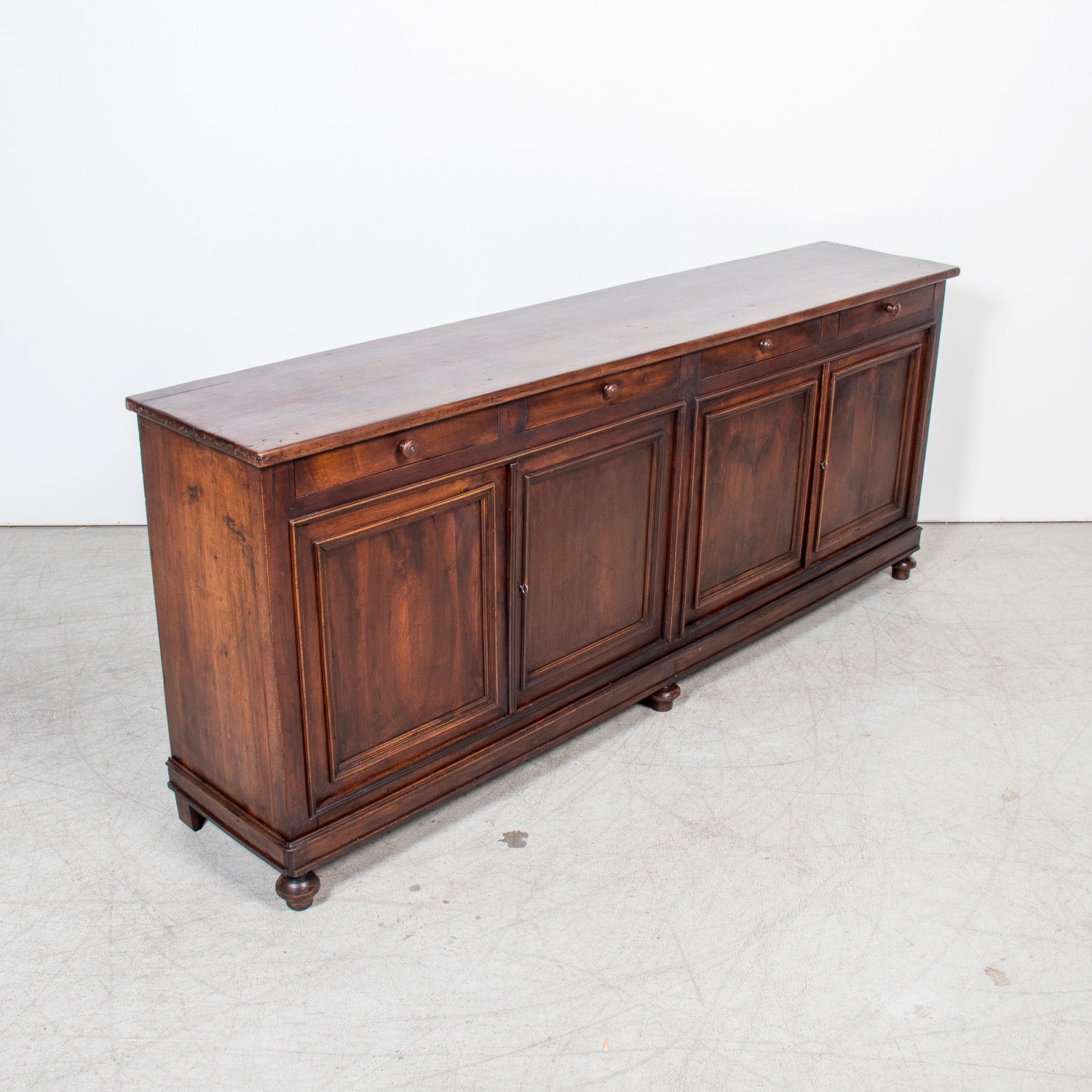 19th Century French Louis XVI Style Walnut Enfilade Buffet from Normandy
