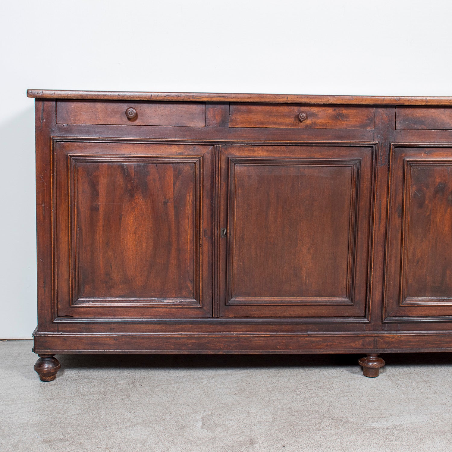 19th Century French Louis XVI Style Walnut Enfilade Buffet from Normandy