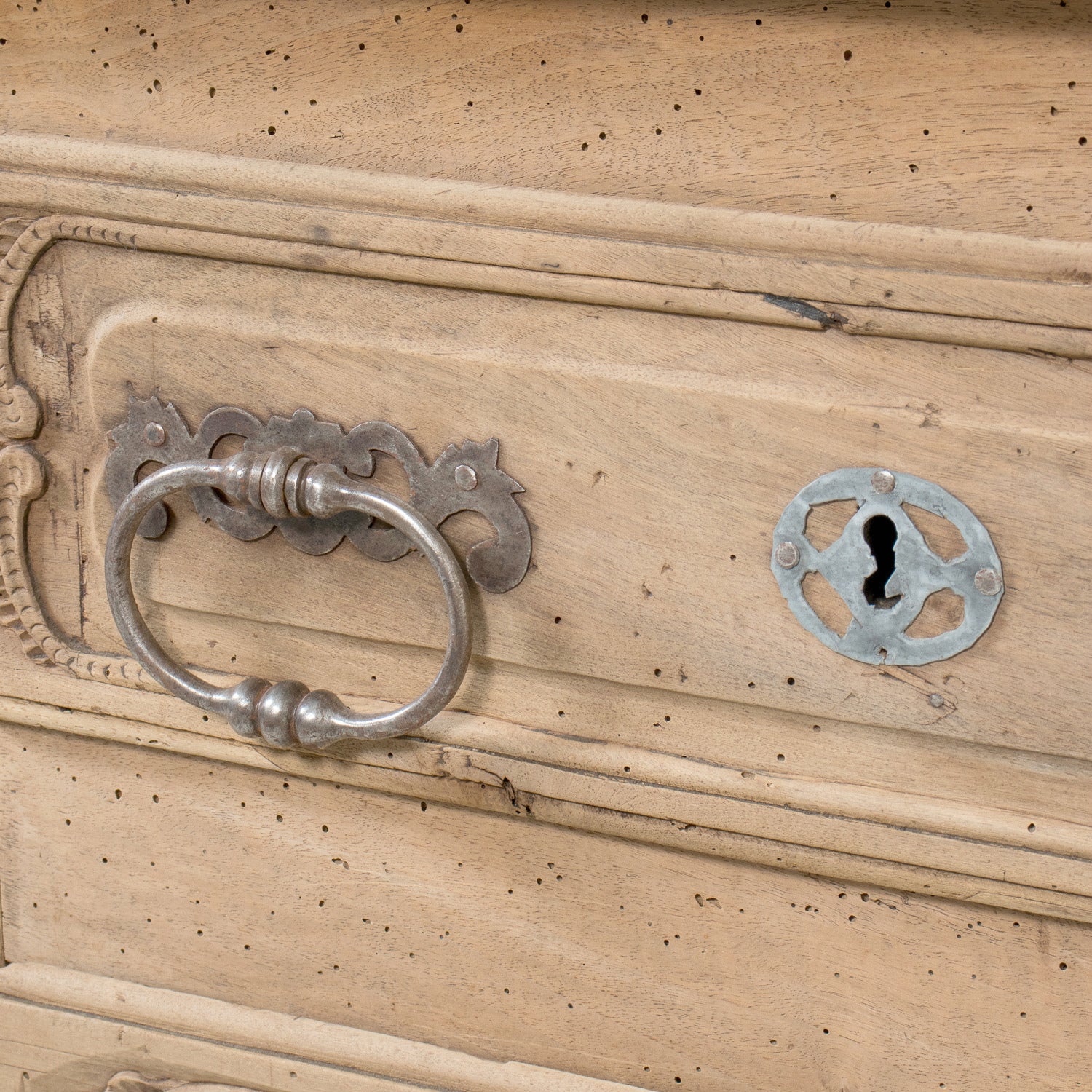 18th Century French Period Louis XV Bleached Walnut Deux Corps Lyonnaise Pantalonnier