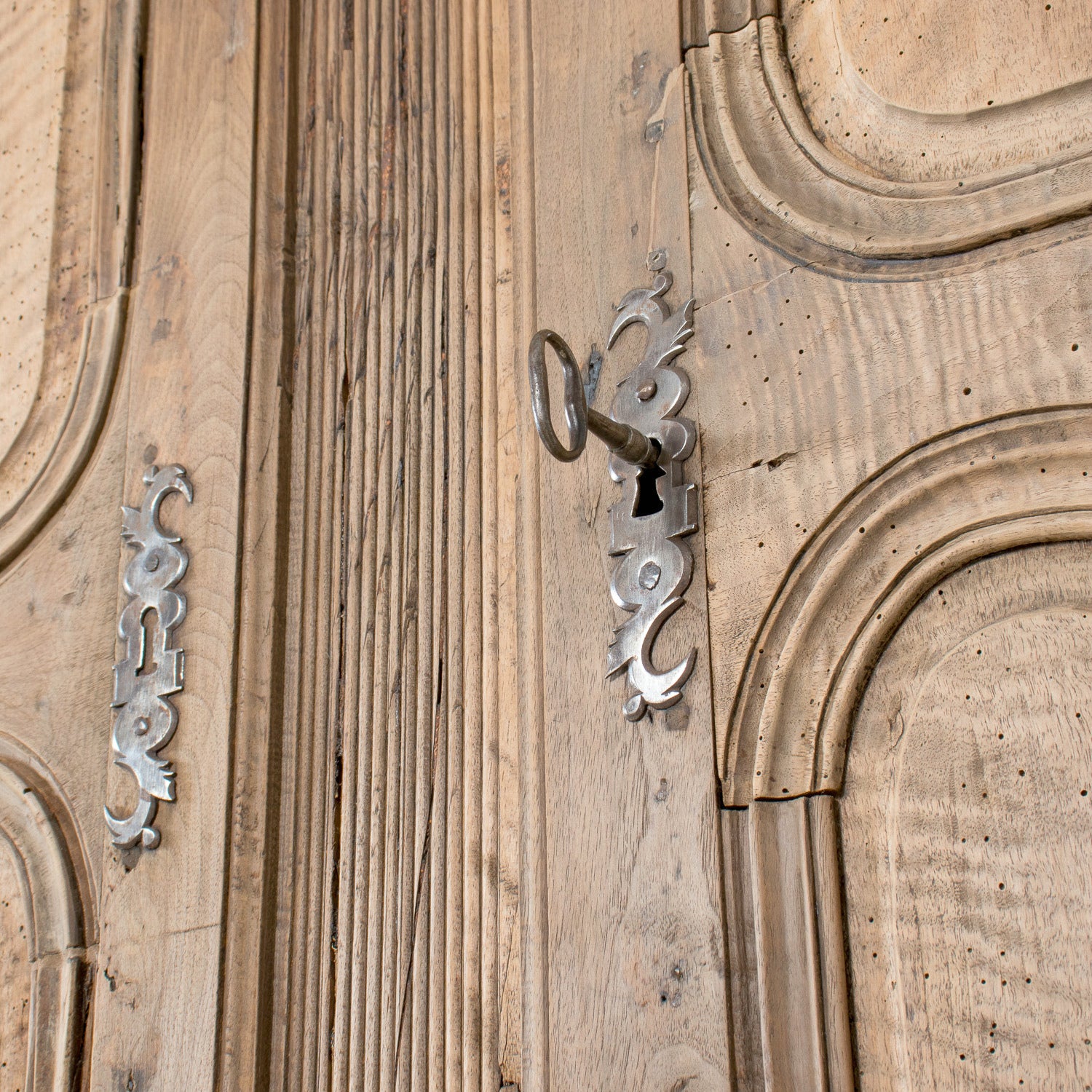 18th Century French Period Louis XV Bleached Walnut Deux Corps Lyonnaise Pantalonnier