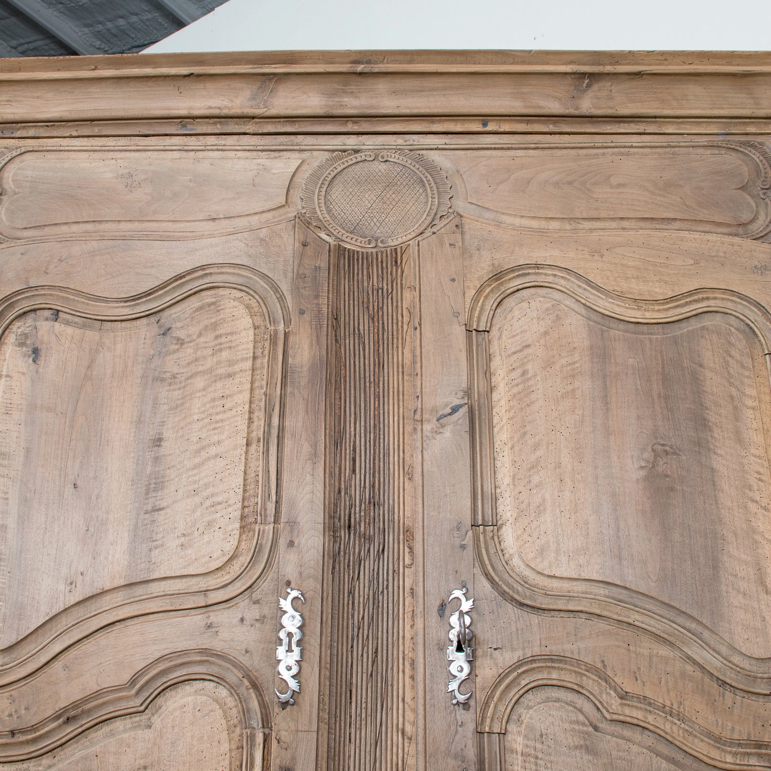 18th Century French Period Louis XV Bleached Walnut Deux Corps Lyonnaise Pantalonnier