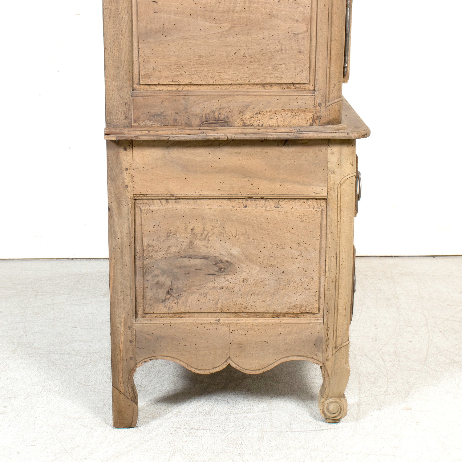 18th Century French Period Louis XV Bleached Walnut Deux Corps Lyonnaise Pantalonnier