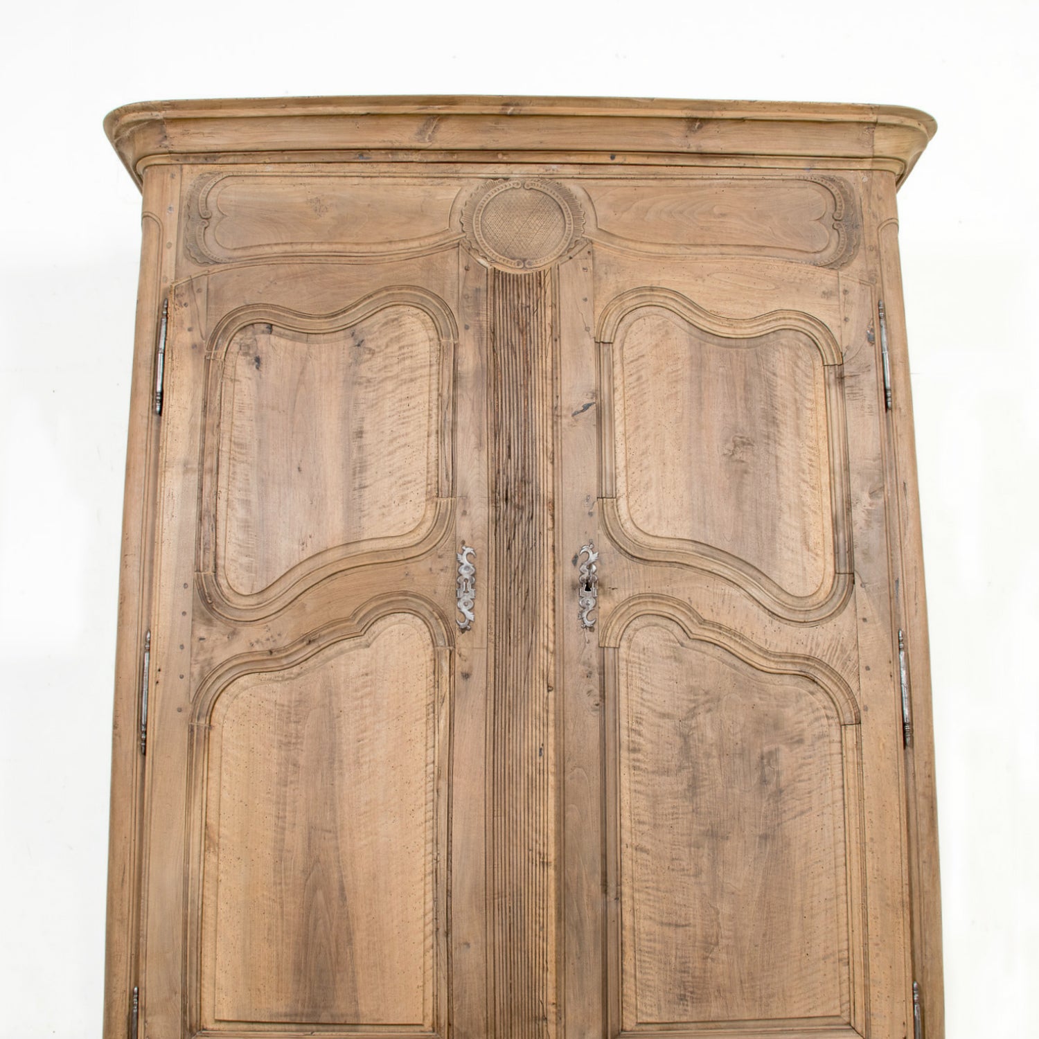 18th Century French Period Louis XV Bleached Walnut Deux Corps Lyonnaise Pantalonnier