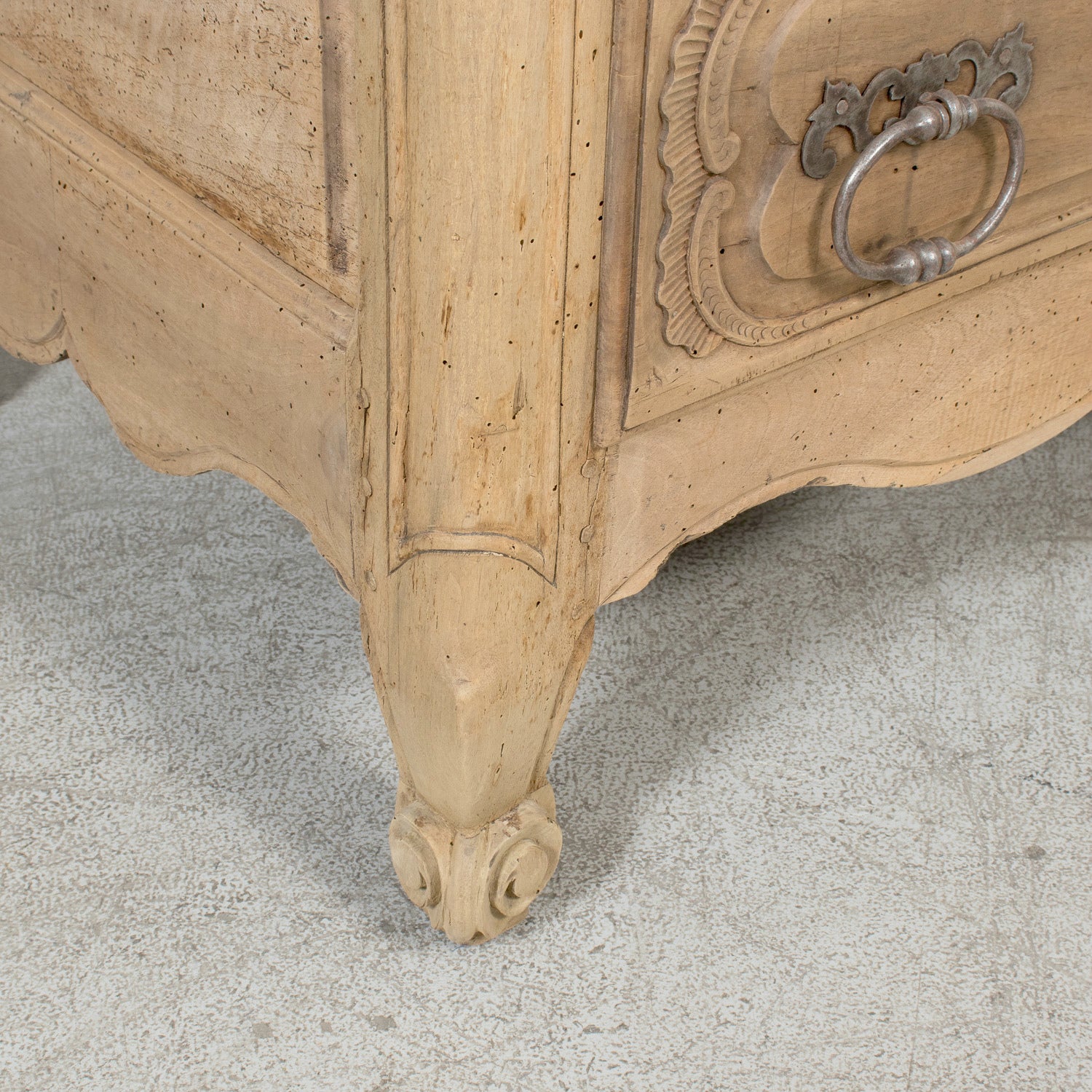 18th Century French Period Louis XV Bleached Walnut Deux Corps Lyonnaise Pantalonnier