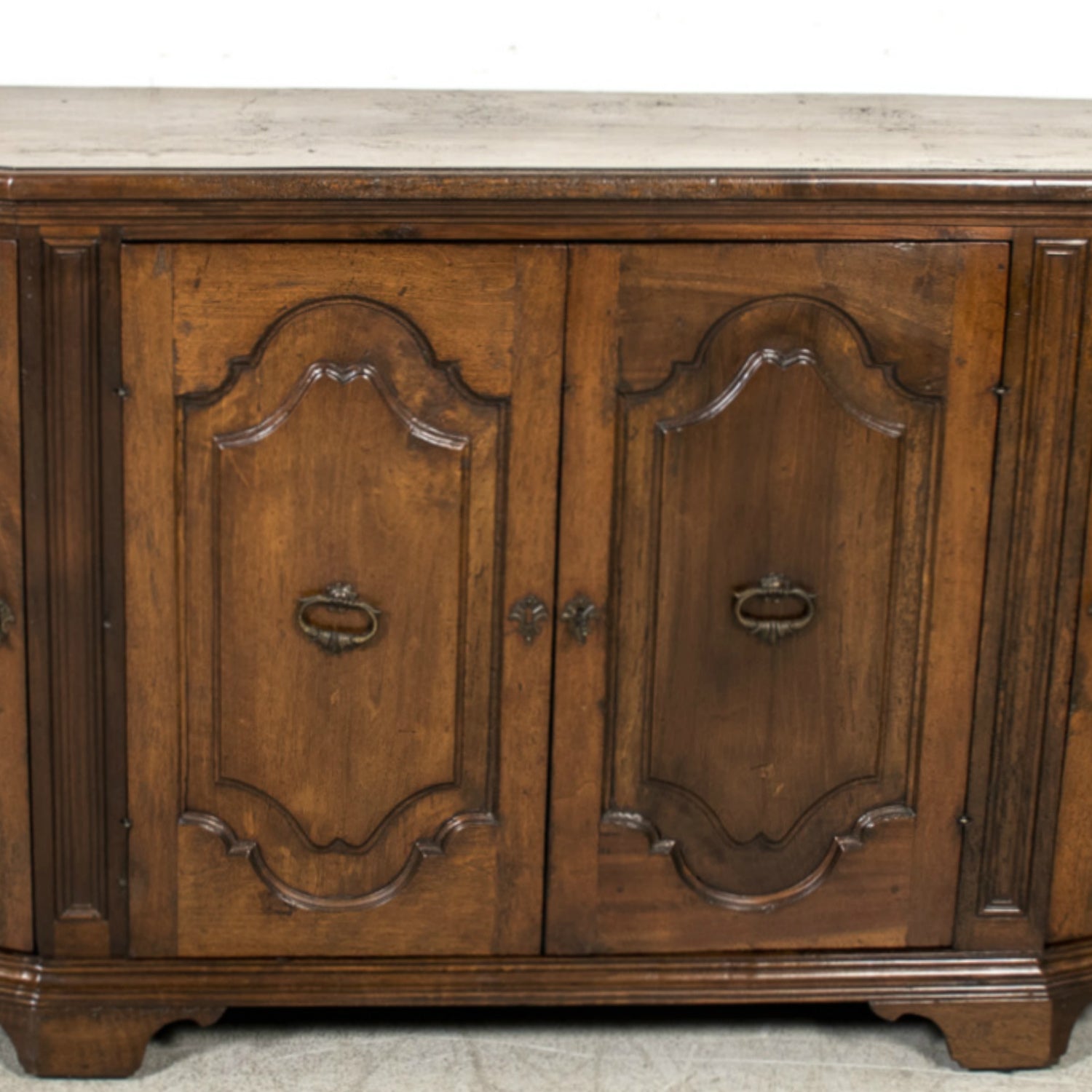 19th Century Italian Credenza Scantonata in Walnut