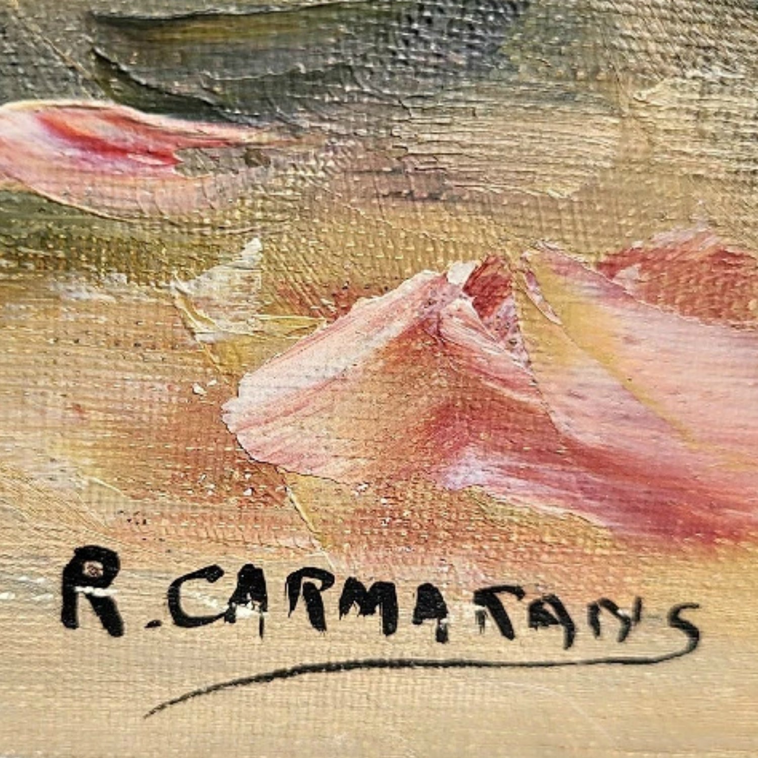 Vintage French Floral Still Life Oil Painting, Signed