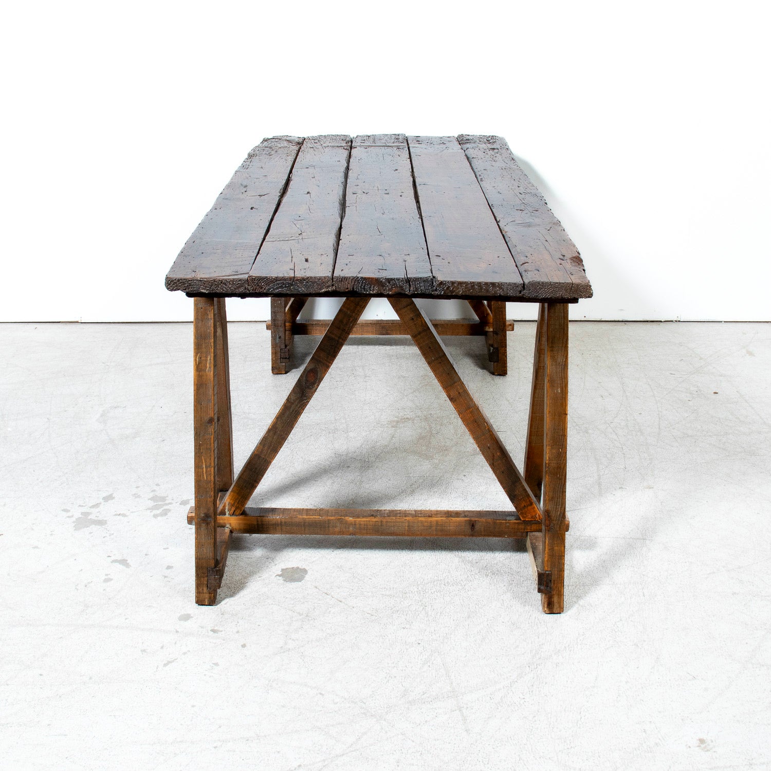 Early 19th Century French Provençal Trestle Table with Removable Plank Top