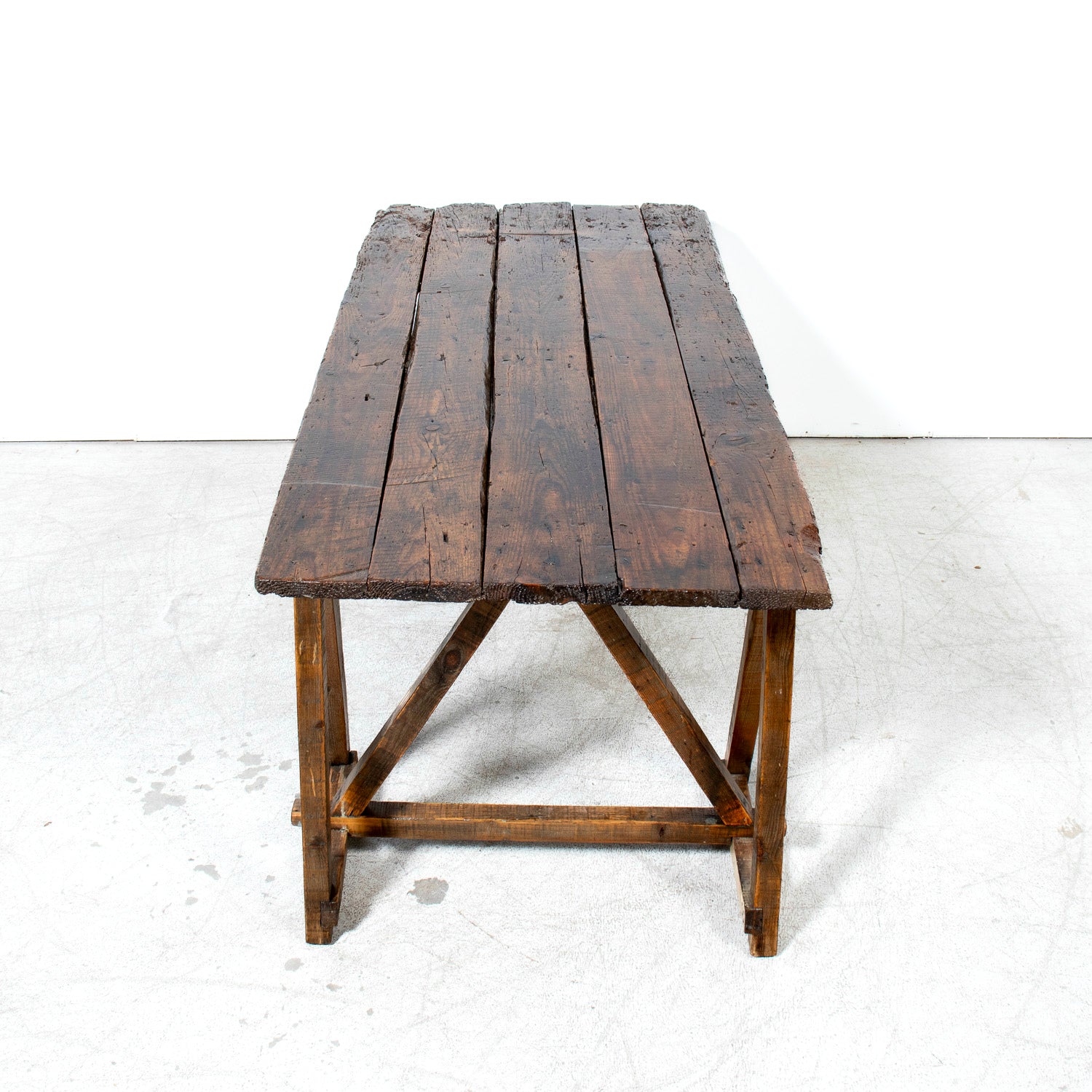Early 19th Century French Provençal Trestle Table with Removable Plank Top