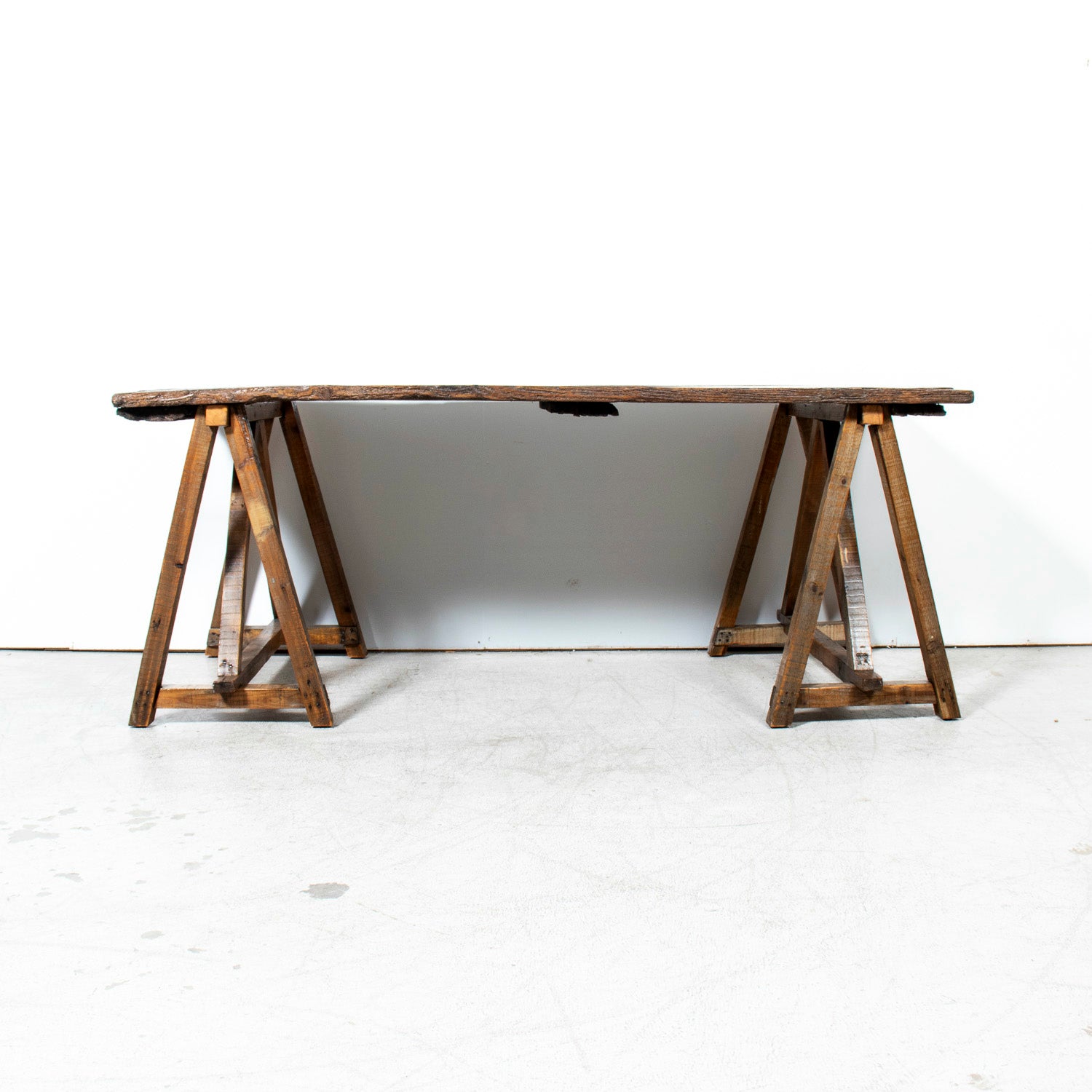 Early 19th Century French Provençal Trestle Table with Removable Plank Top