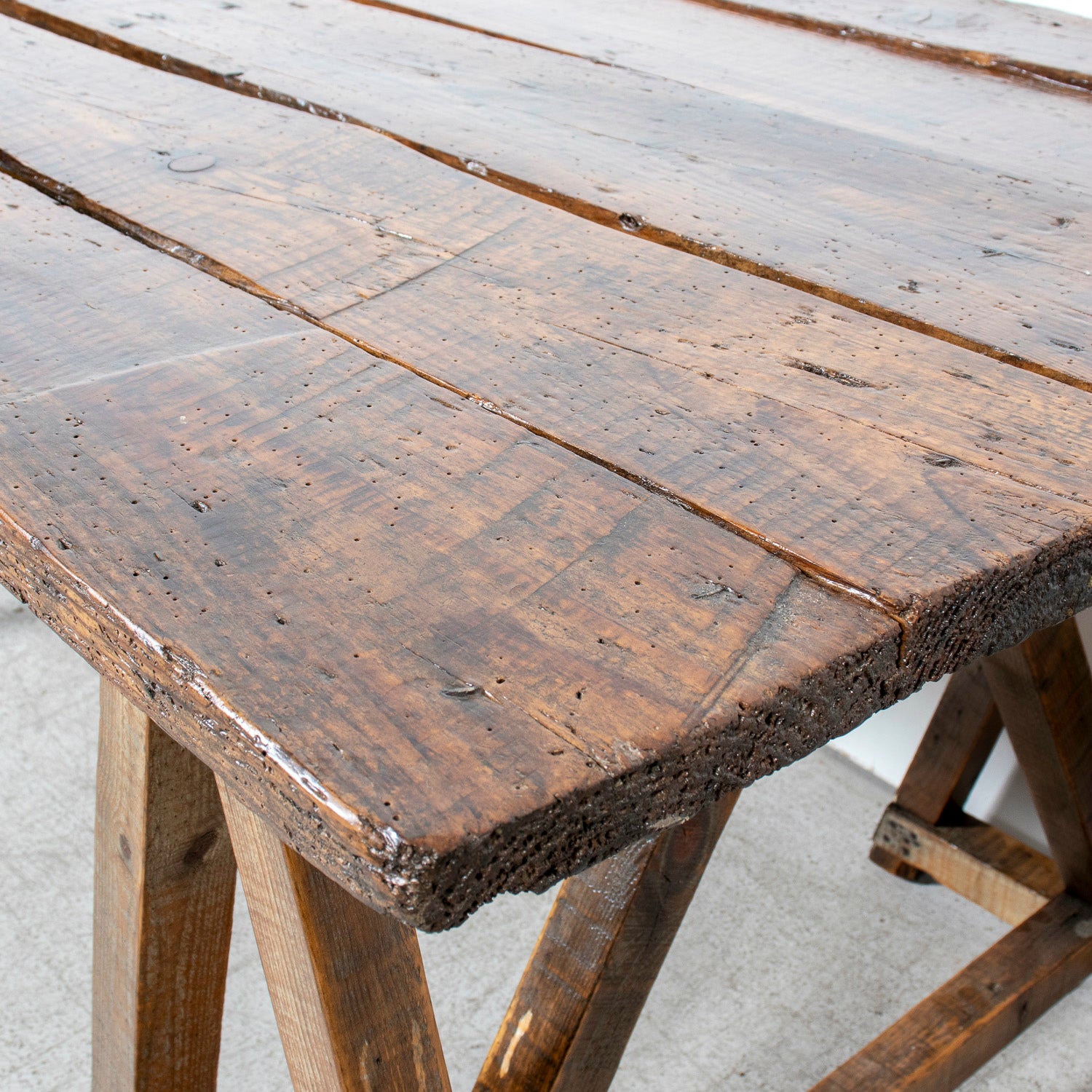 Early 19th Century French Provençal Trestle Table with Removable Plank Top